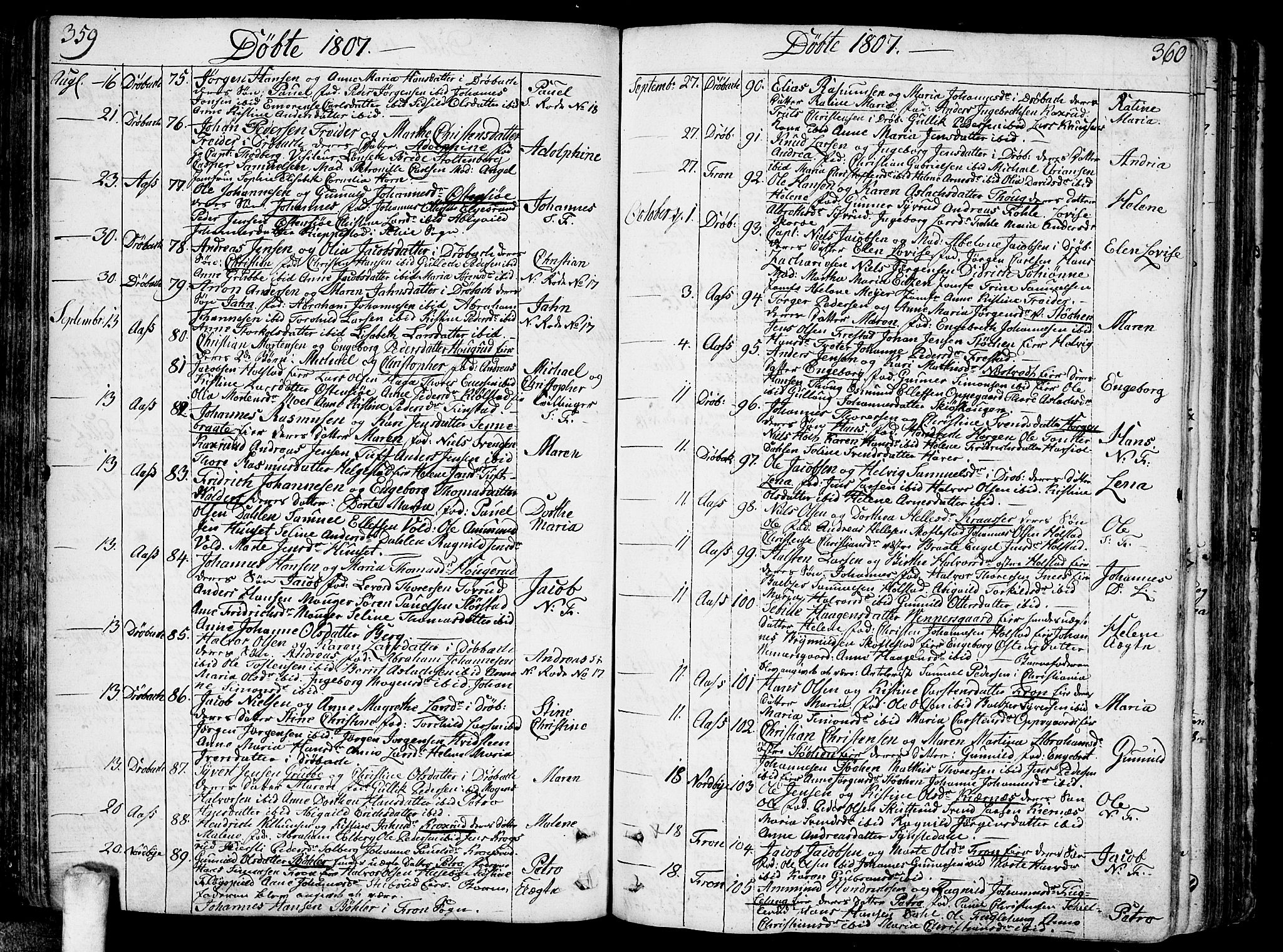 Ås prestekontor Kirkebøker, SAO/A-10894/F/Fa/L0002: Parish register (official) no. I 2, 1778-1813, p. 359-360