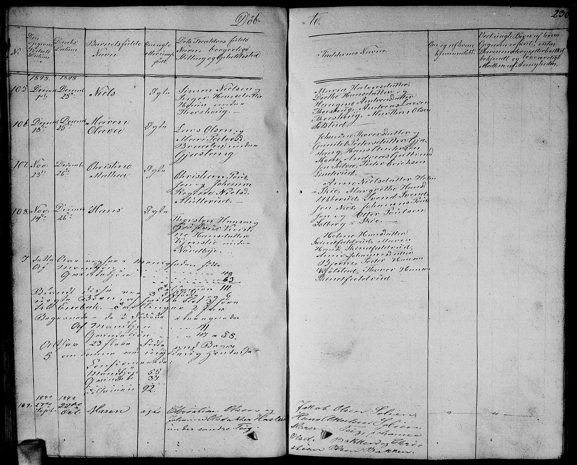 Enebakk prestekontor Kirkebøker, SAO/A-10171c/G/Ga/L0003: Parish register (copy) no. I 3, 1833-1849, p. 230