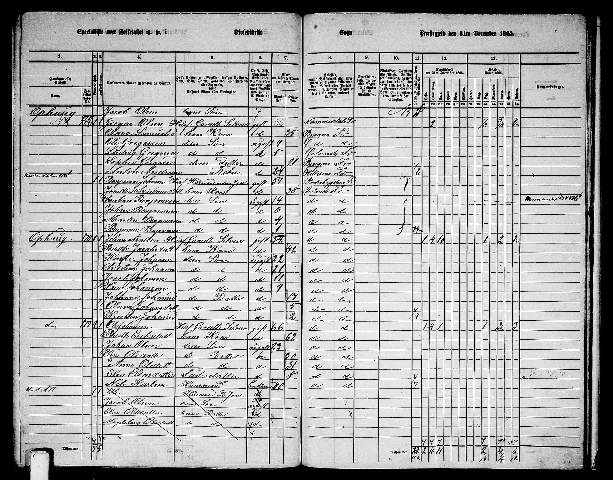 RA, 1865 census for Ørland, 1865, p. 139