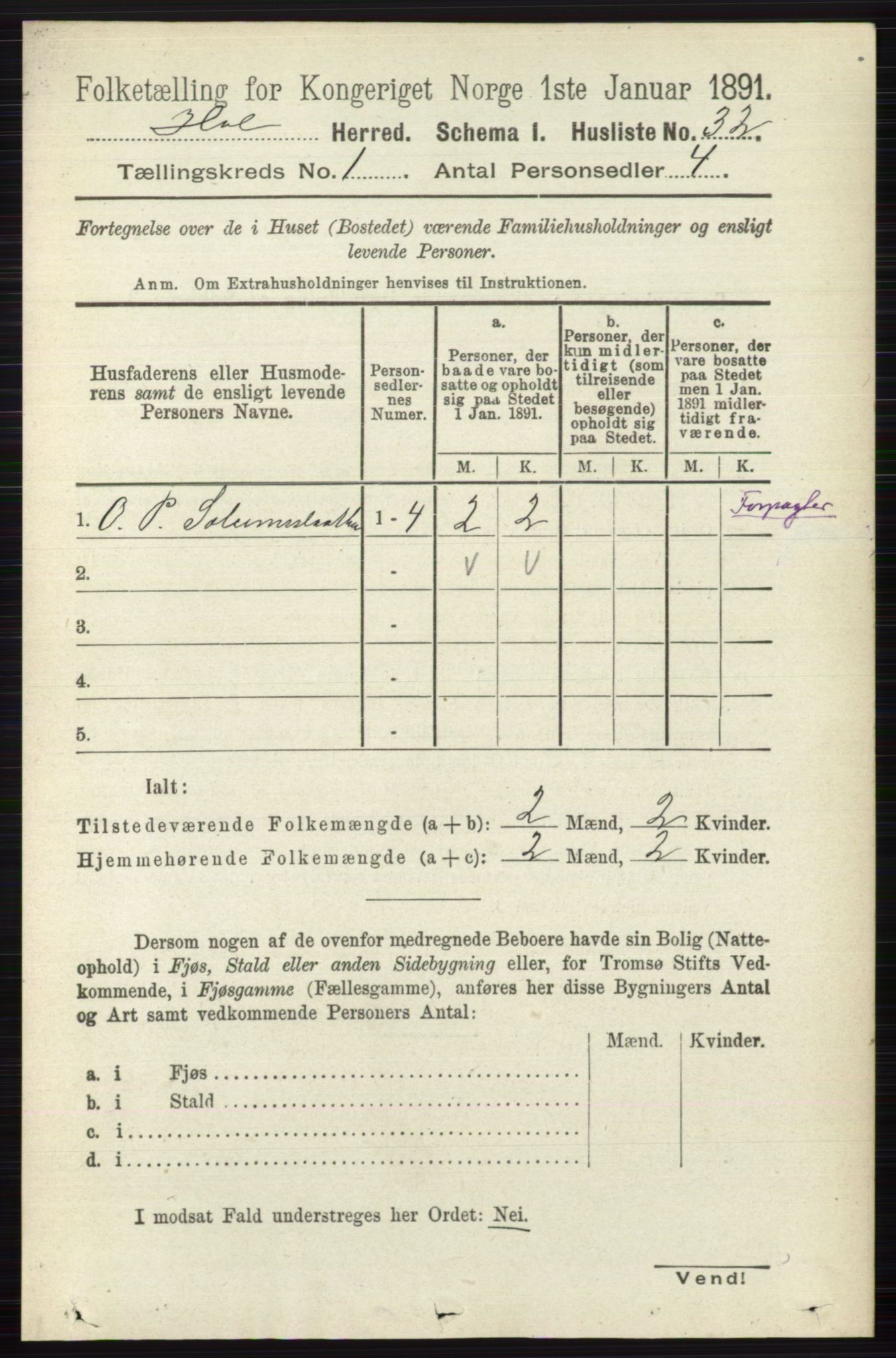 RA, 1891 census for 0620 Hol, 1891, p. 58