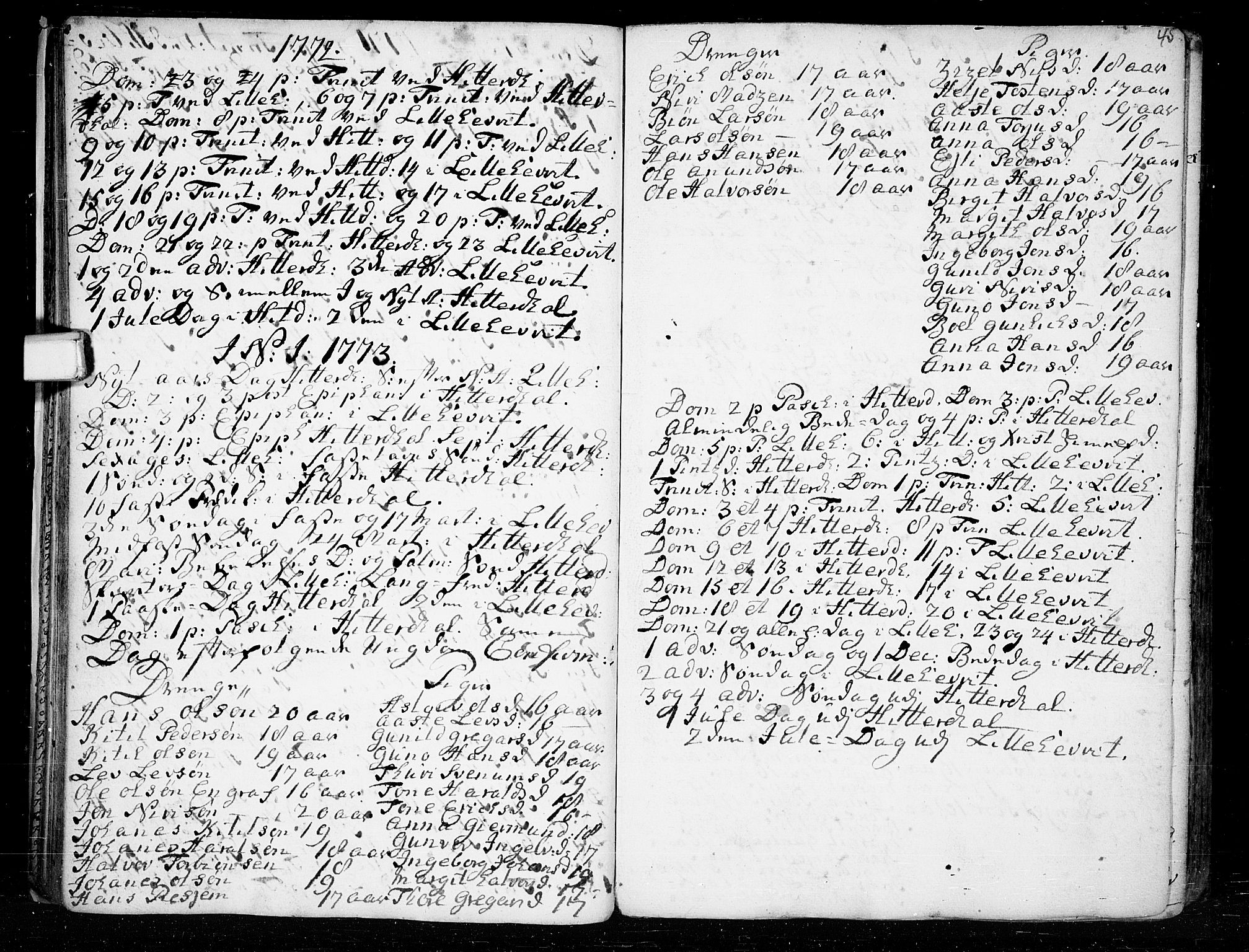Heddal kirkebøker, SAKO/A-268/F/Fa/L0003: Parish register (official) no. I 3, 1723-1783, p. 45