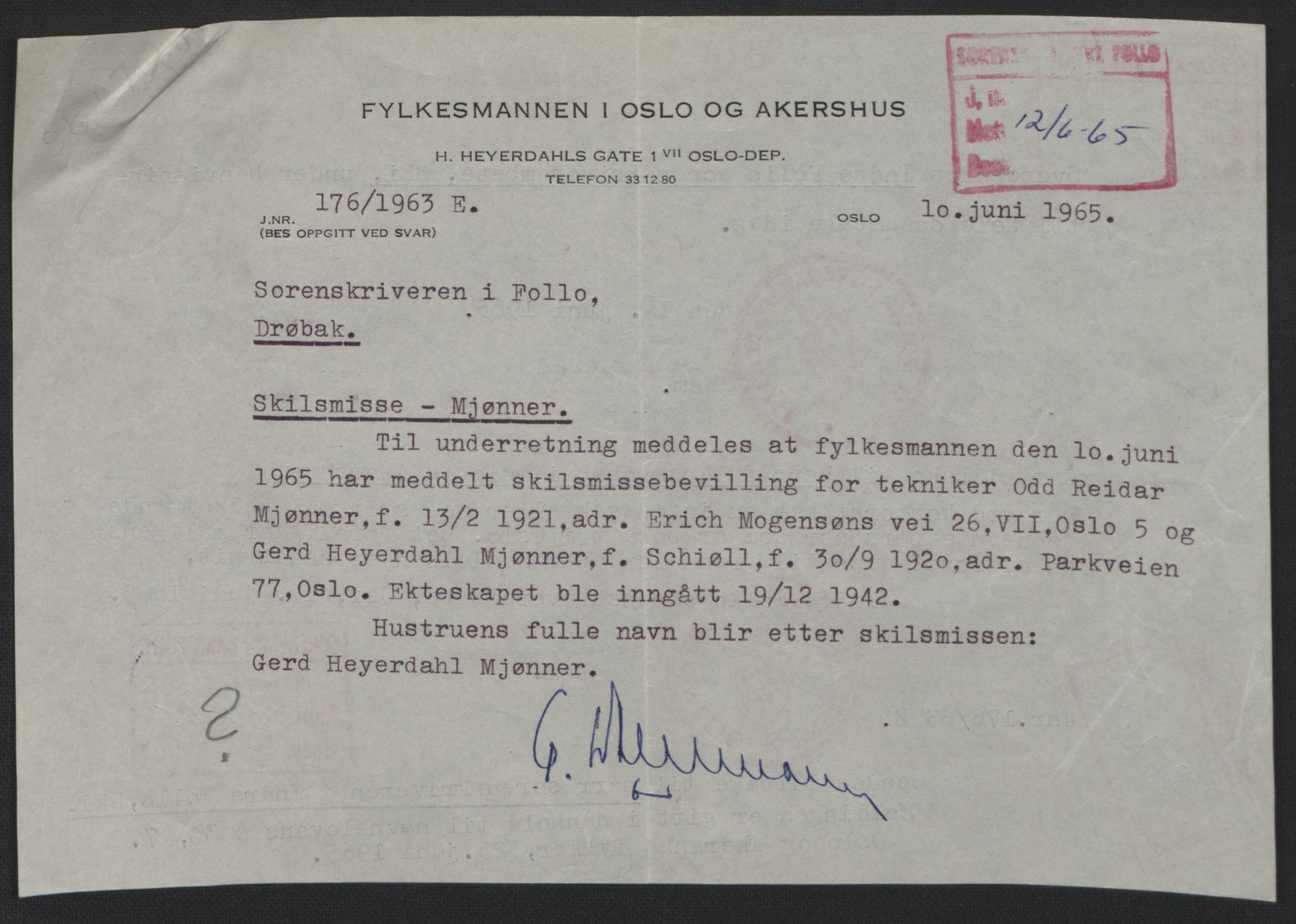 Follo sorenskriveri, AV/SAO-A-10274/L/La/Lab/L0001: Vigselsbok, 1920-1942