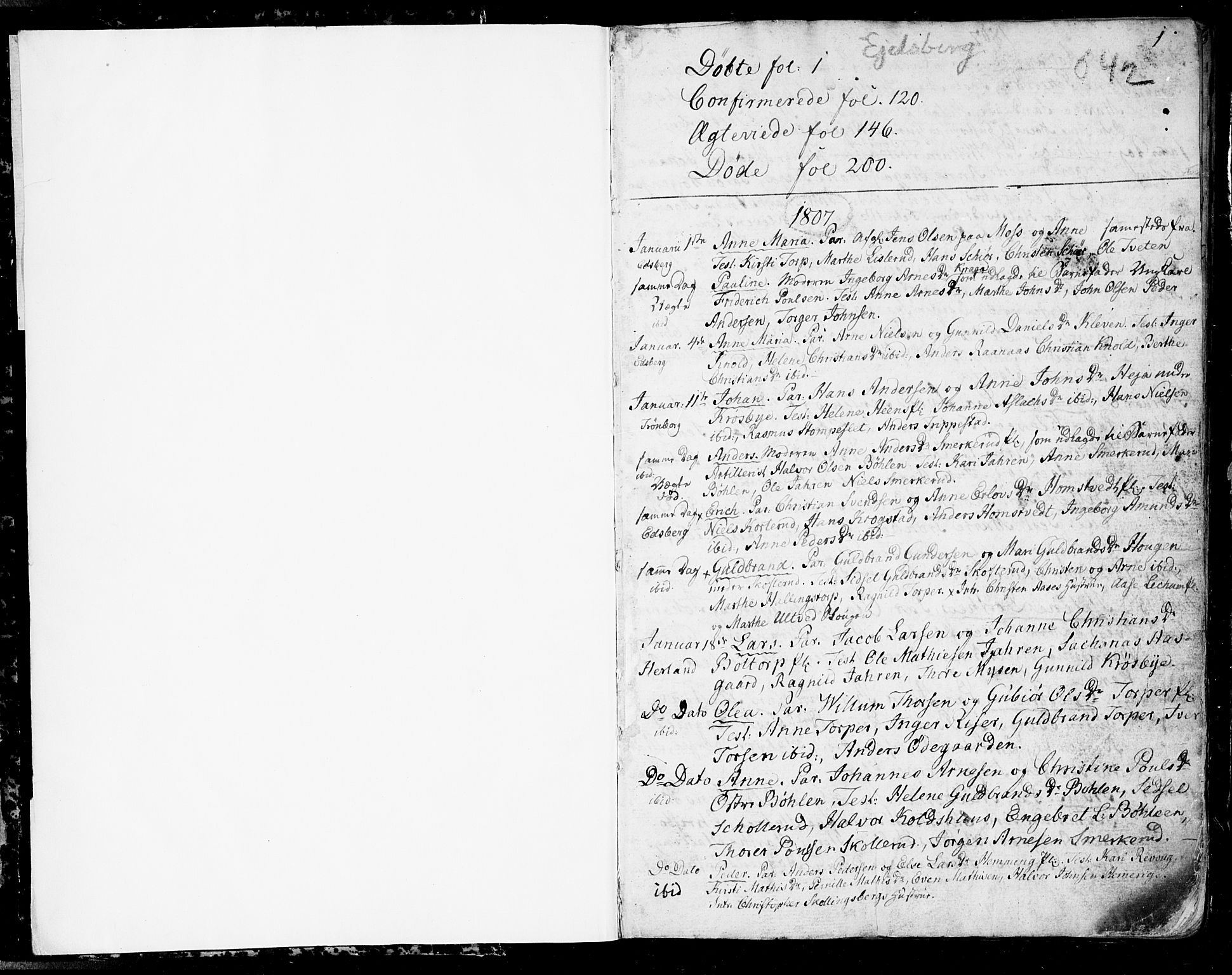 Eidsberg prestekontor Kirkebøker, SAO/A-10905/F/Fa/L0006: Parish register (official) no. I 6, 1807-1814