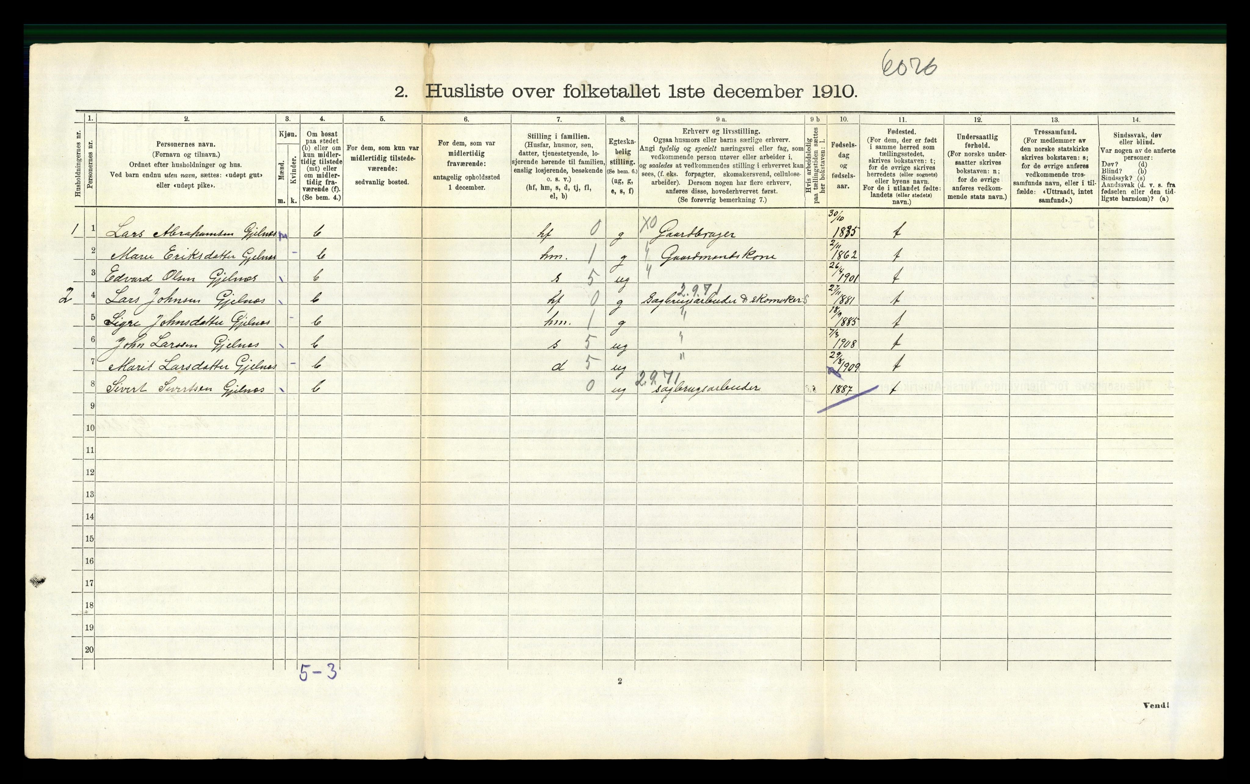 RA, 1910 census for Valsøyfjord, 1910, p. 148