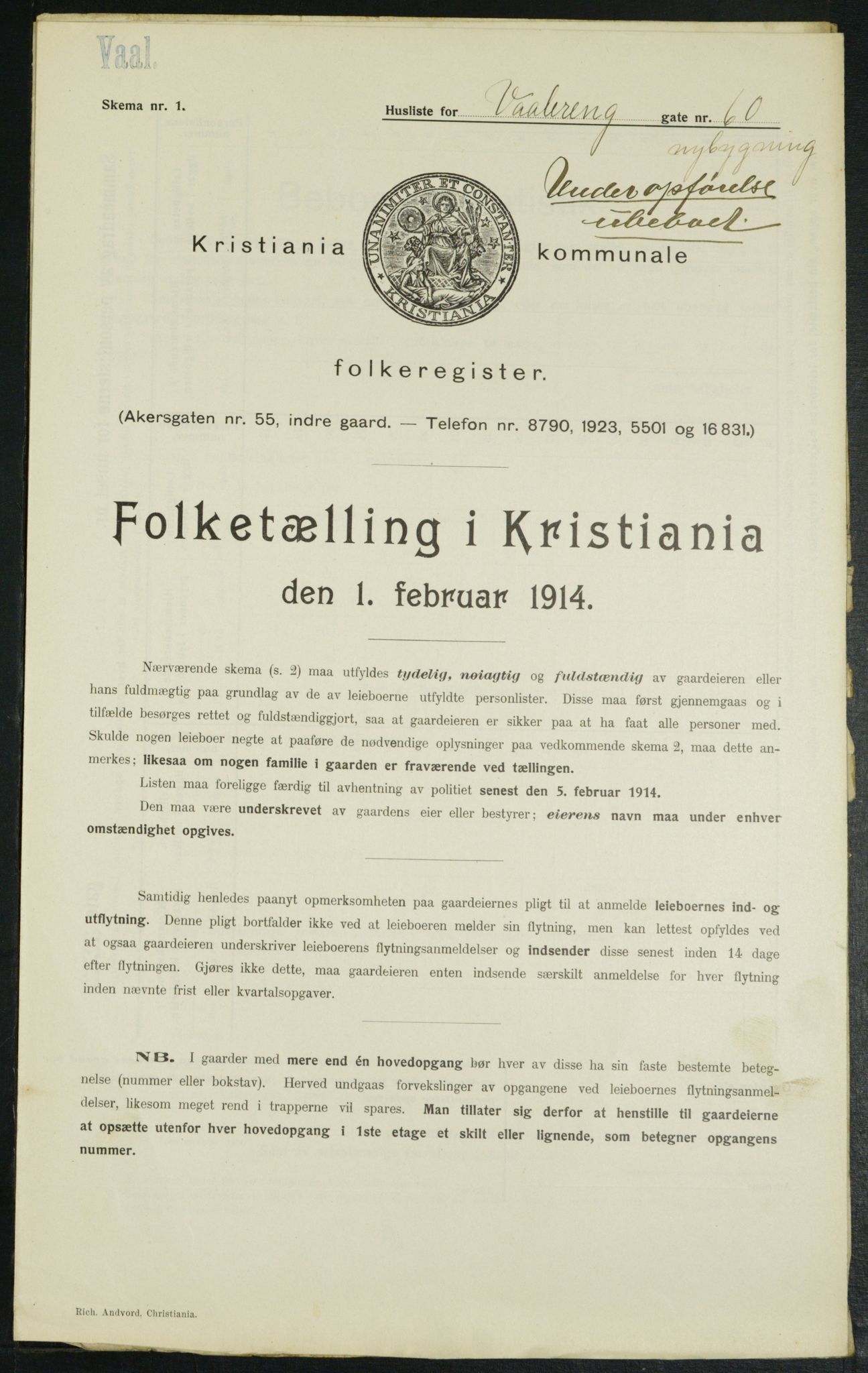 OBA, Municipal Census 1914 for Kristiania, 1914, p. 127277