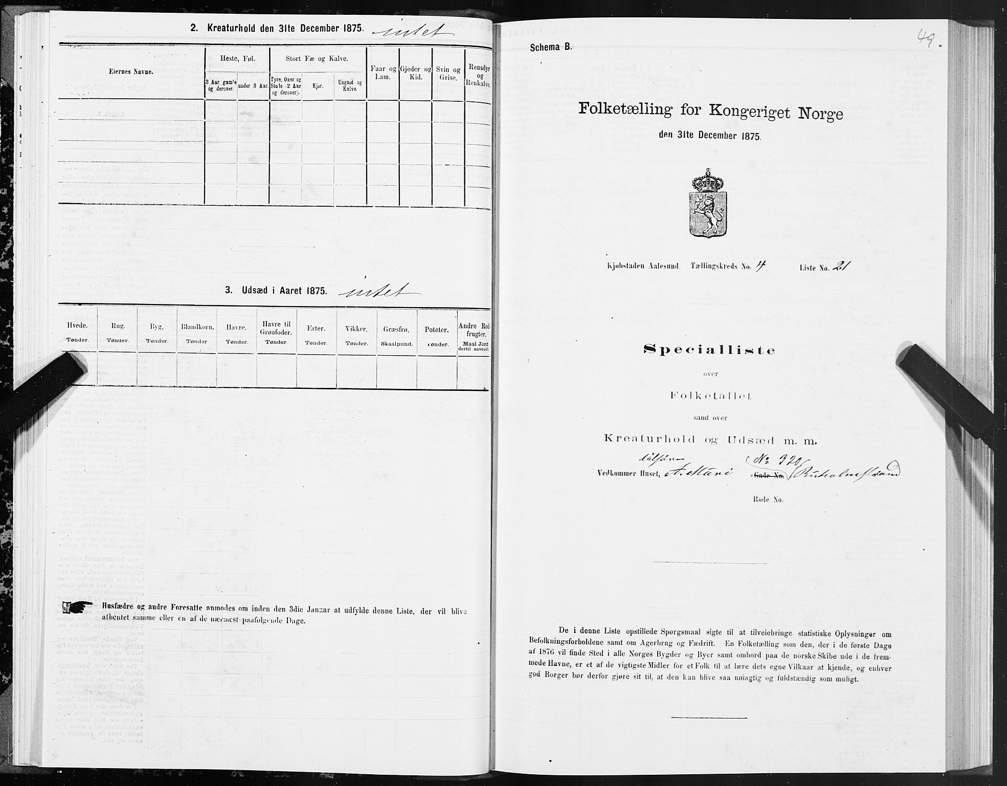SAT, 1875 census for 1501P Ålesund, 1875, p. 4049