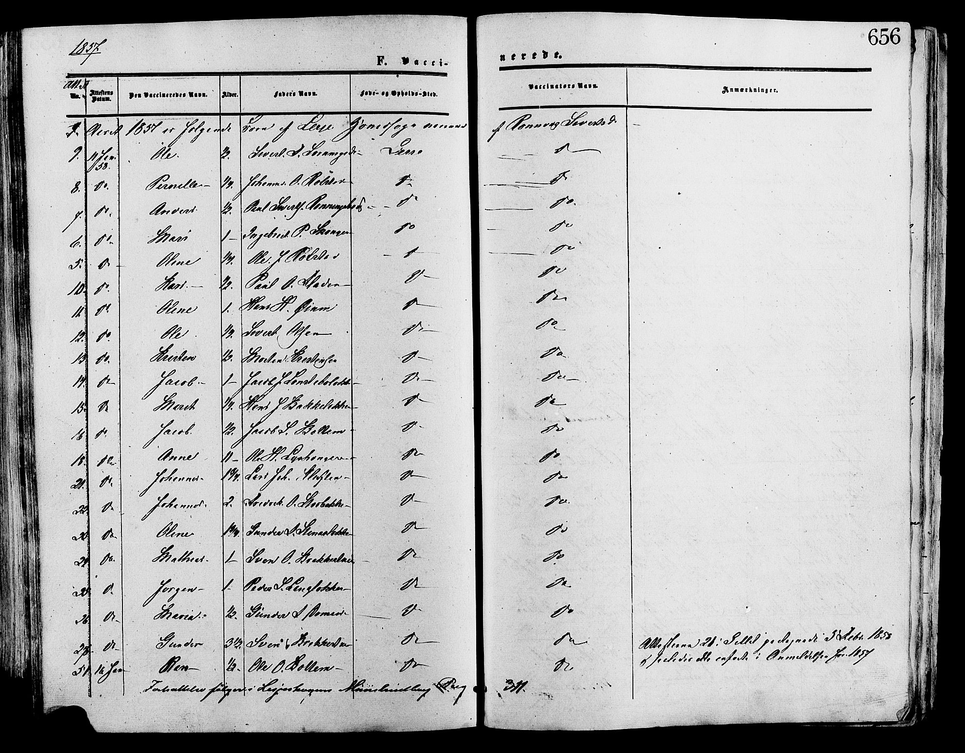 Lesja prestekontor, SAH/PREST-068/H/Ha/Haa/L0008: Parish register (official) no. 8, 1854-1880, p. 656