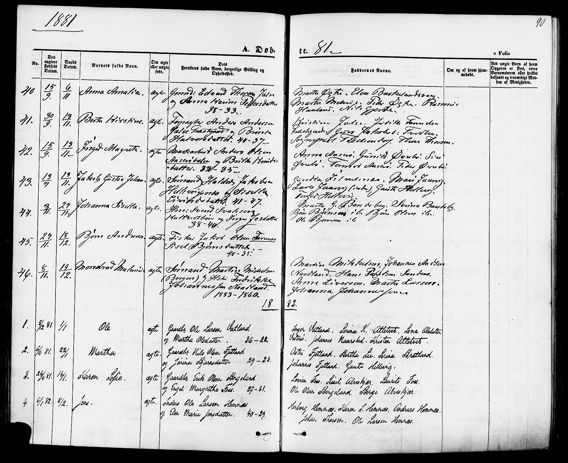 Jelsa sokneprestkontor, SAST/A-101842/01/IV: Parish register (official) no. A 8, 1867-1883, p. 90