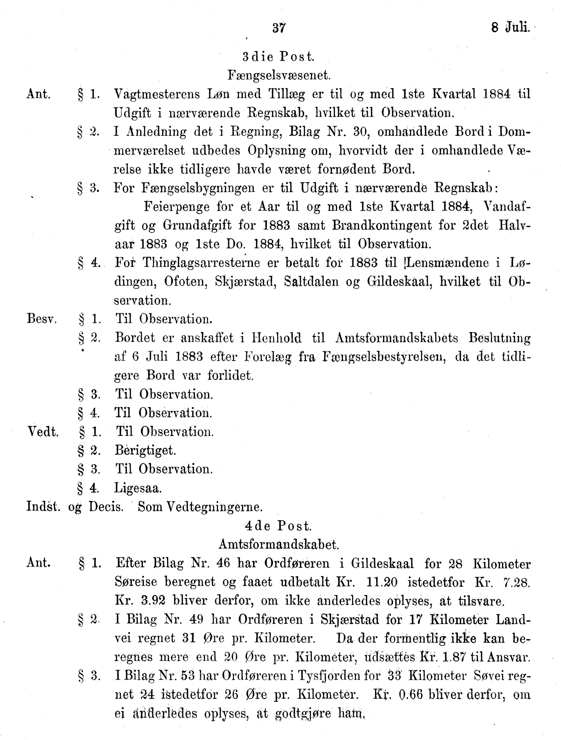 Nordland Fylkeskommune. Fylkestinget, AIN/NFK-17/176/A/Ac/L0014: Fylkestingsforhandlinger 1881-1885, 1881-1885