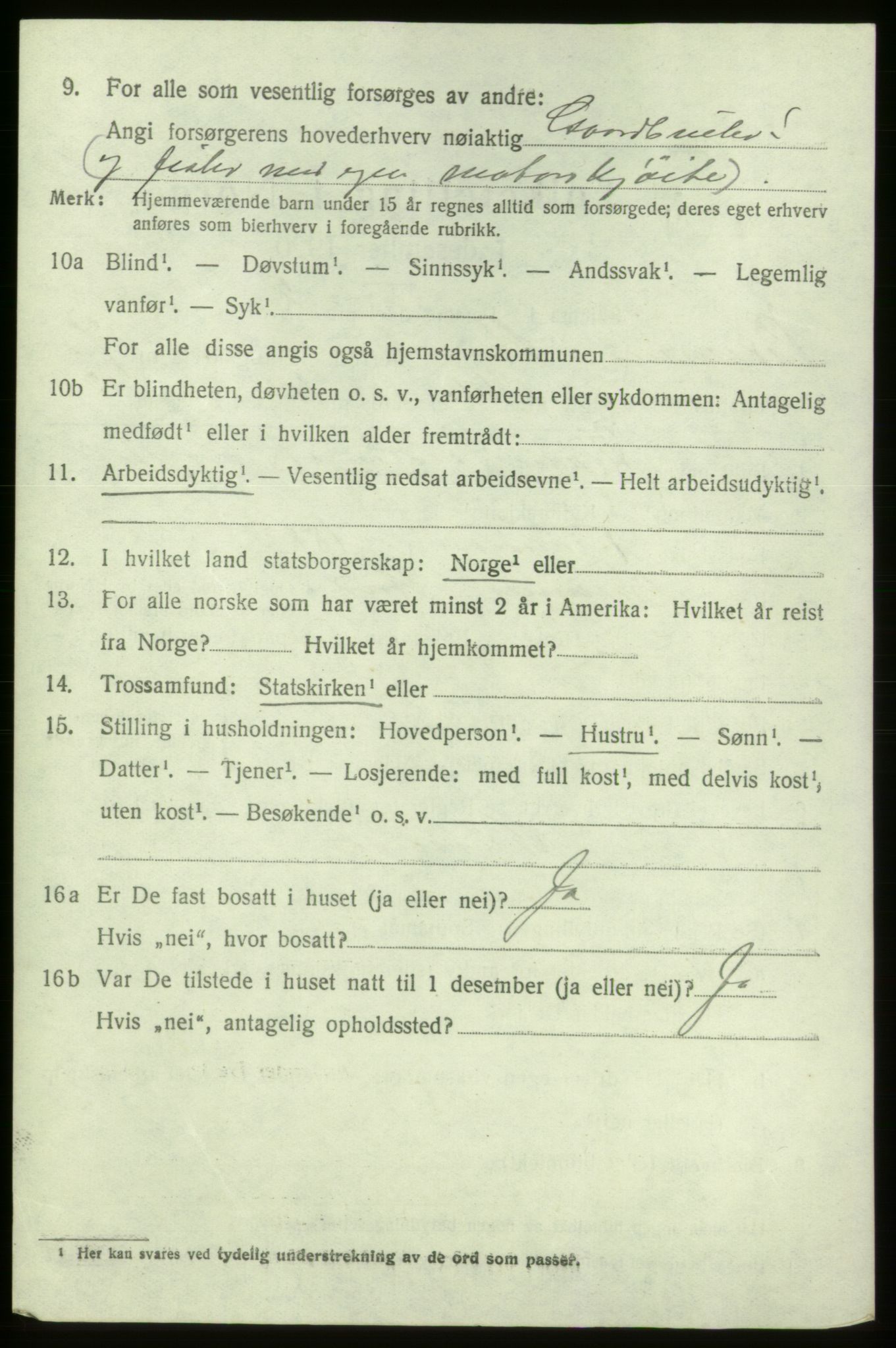 SAB, 1920 census for Bremnes, 1920, p. 4887