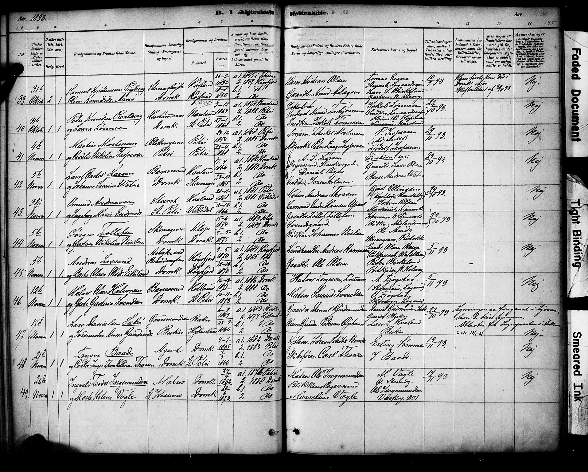 Domkirken sokneprestkontor, AV/SAST-A-101812/001/30/30BA/L0029: Parish register (official) no. A 28, 1878-1904, p. 95