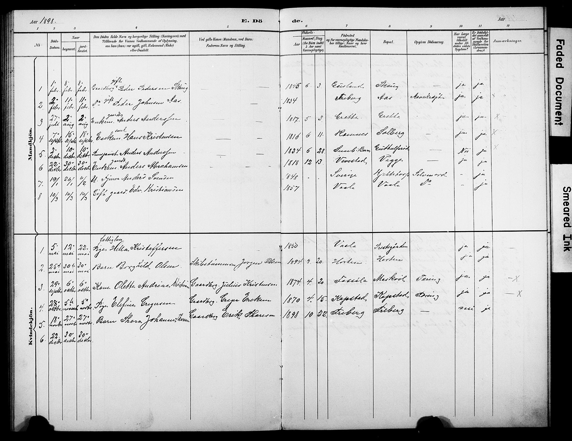 Borre kirkebøker, AV/SAKO-A-338/G/Gb/L0003: Parish register (copy) no. II 3, 1893-1905