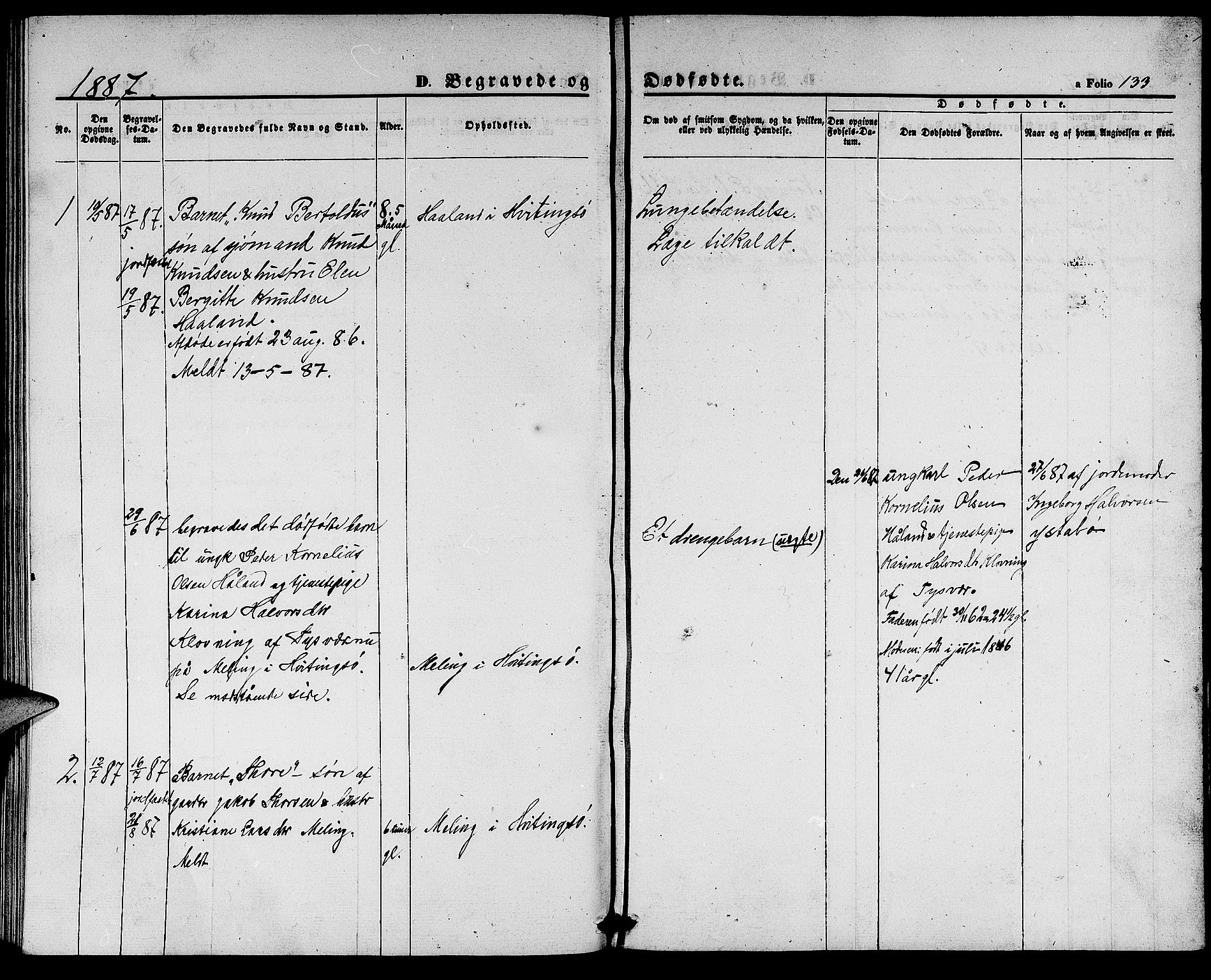 Rennesøy sokneprestkontor, SAST/A -101827/H/Ha/Hab/L0003: Parish register (copy) no. B 3, 1855-1888, p. 133
