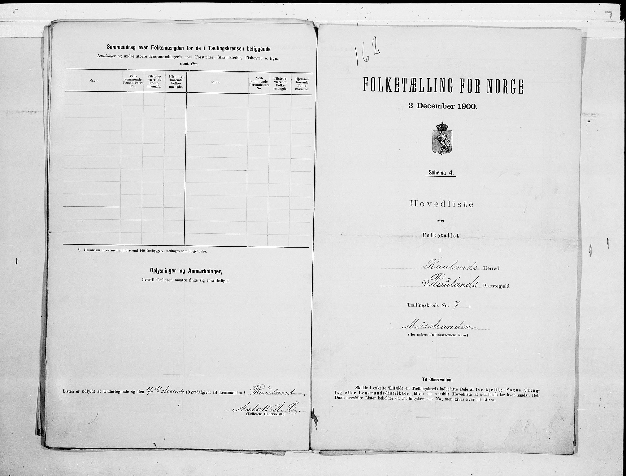 SAKO, 1900 census for Rauland, 1900, p. 16