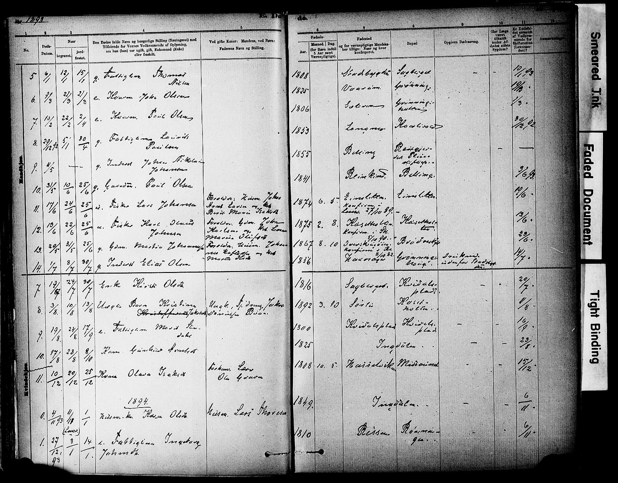 Ministerialprotokoller, klokkerbøker og fødselsregistre - Sør-Trøndelag, SAT/A-1456/646/L0615: Parish register (official) no. 646A13, 1885-1900