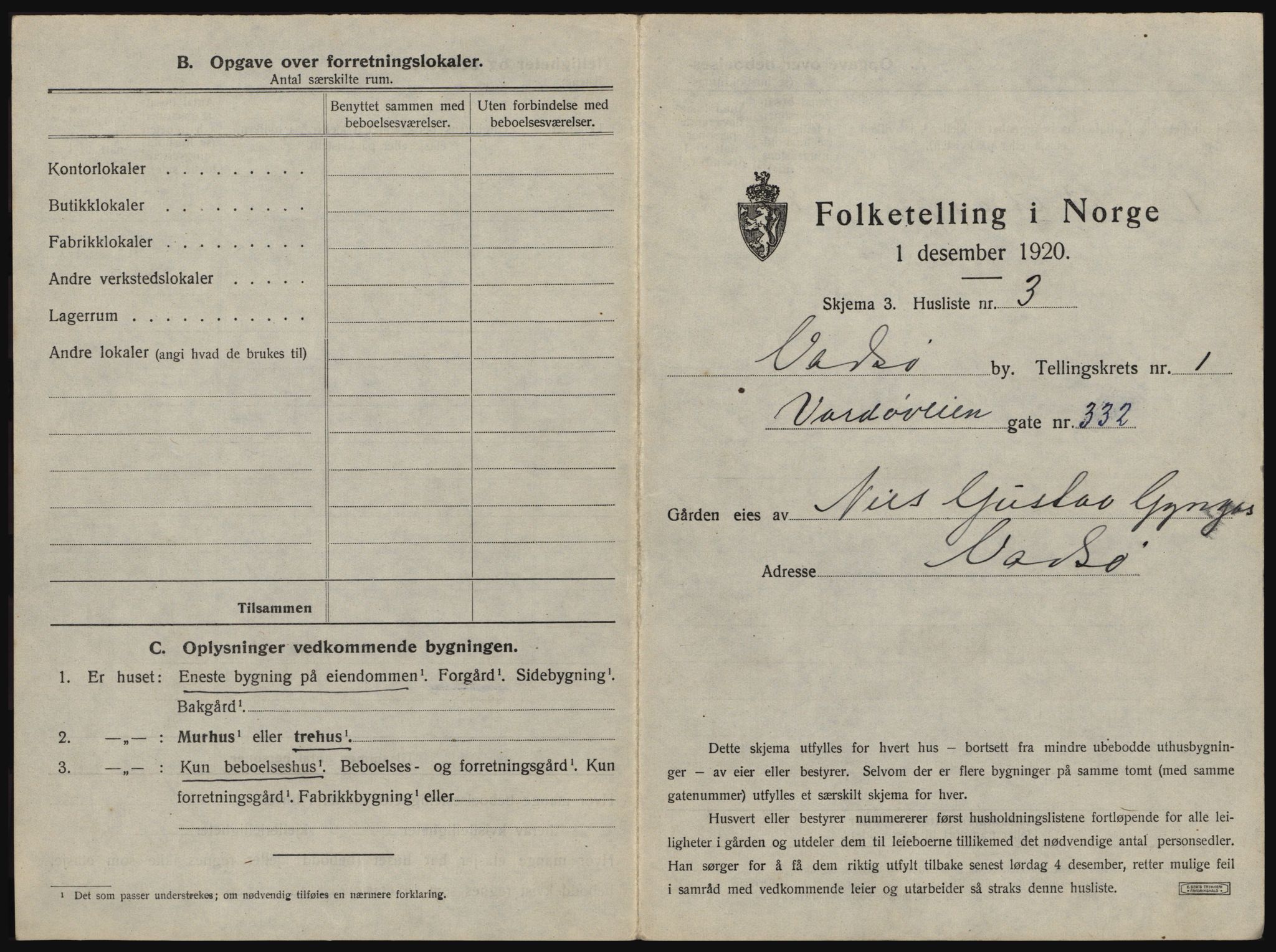 SATØ, 1920 census for Vadsø, 1920, p. 24