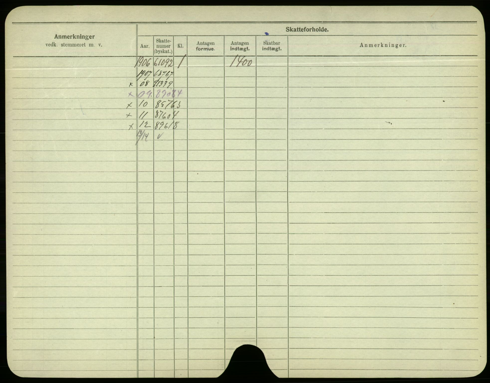 Oslo folkeregister, Registerkort, AV/SAO-A-11715/F/Fa/Fac/L0004: Menn, 1906-1914, p. 898b