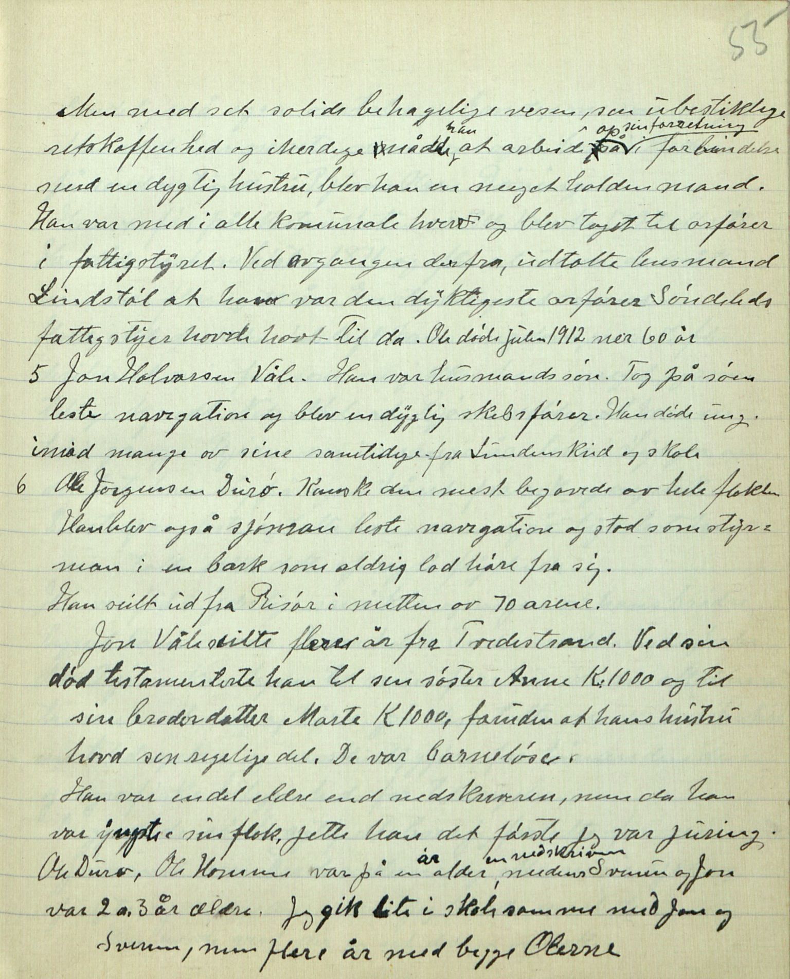 Rikard Berge, TEMU/TGM-A-1003/F/L0007/0045: 251-299 / 295 Gjerstad. Oppskrifter skrivne av Lars Skeldsø. Bygdehistorie og skikkar, 1920, p. 55