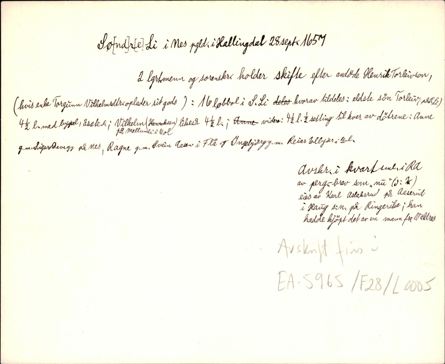 Riksarkivets diplomsamling, AV/RA-EA-5965/F35/F35d/L0004: Innlånte diplomer, seddelregister, 1643-1660, p. 505