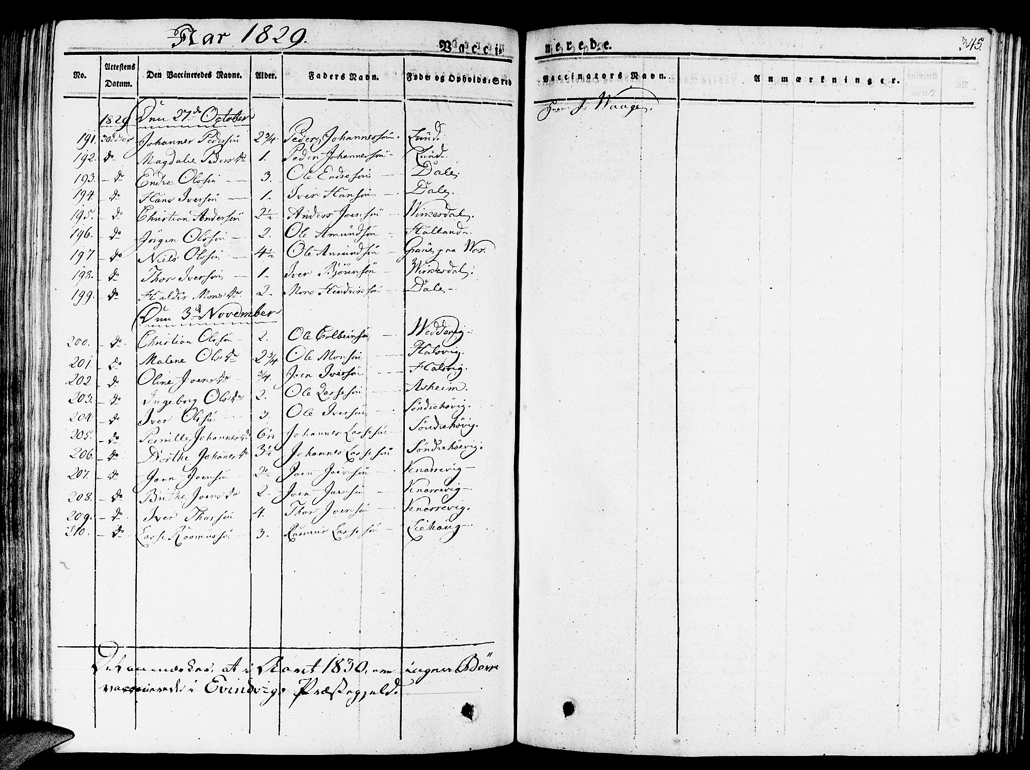 Gulen sokneprestembete, AV/SAB-A-80201/H/Haa/Haaa/L0019: Parish register (official) no. A 19, 1826-1836, p. 345