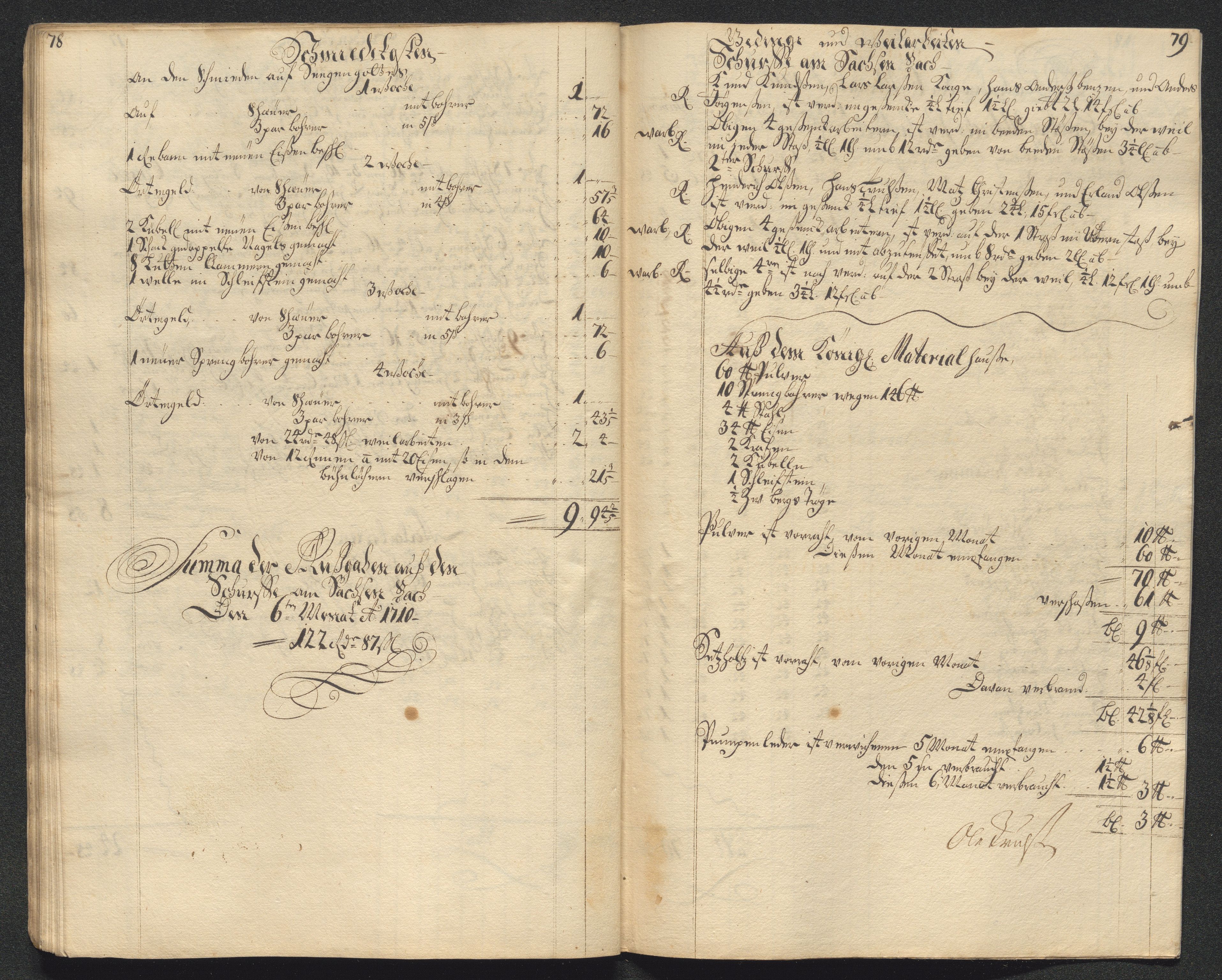 Kongsberg Sølvverk 1623-1816, AV/SAKO-EA-3135/001/D/Dc/Dcd/L0099: Utgiftsregnskap for gruver m.m., 1710, p. 277