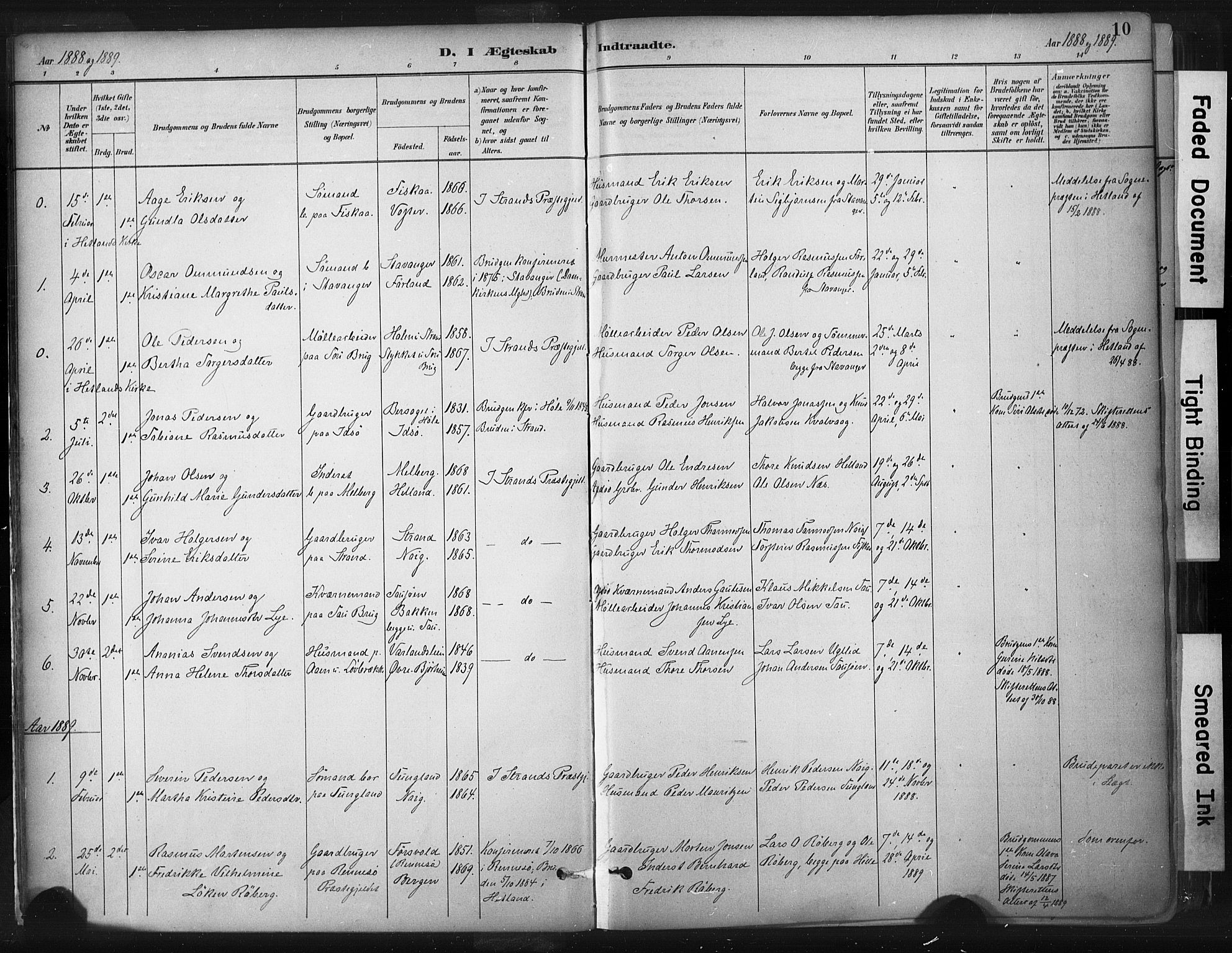 Strand sokneprestkontor, SAST/A-101828/H/Ha/Haa/L0010: Parish register (official) no. A 10, 1882-1929, p. 10