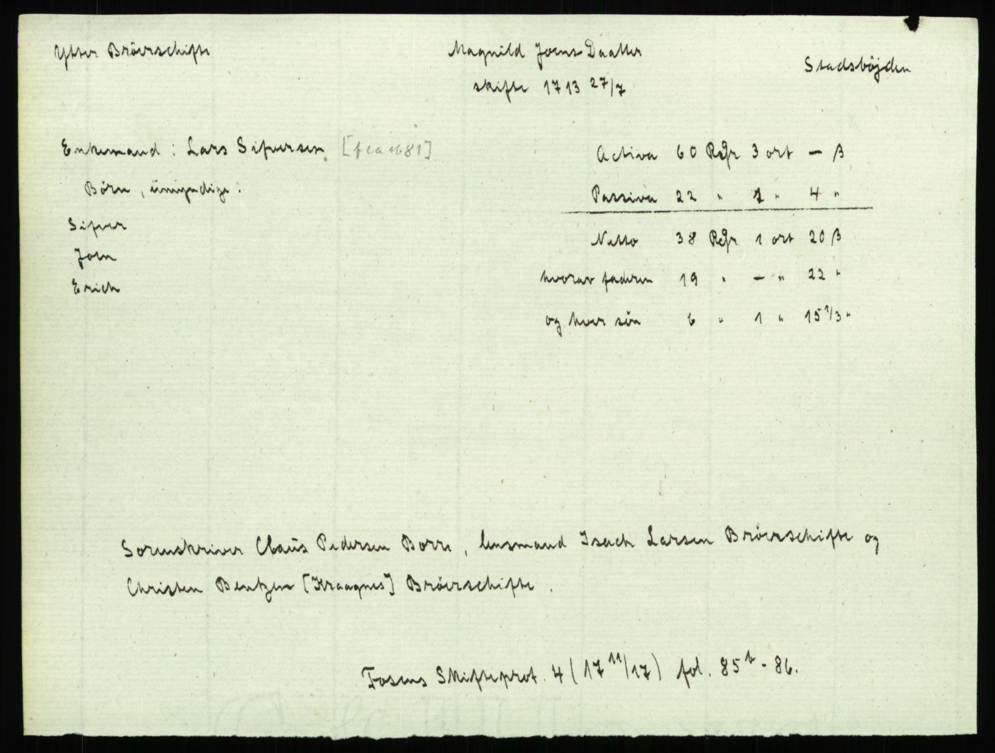 Fosen sorenskriveri, AV/SAT-A-1107/1/3, 1681-1783, p. 191