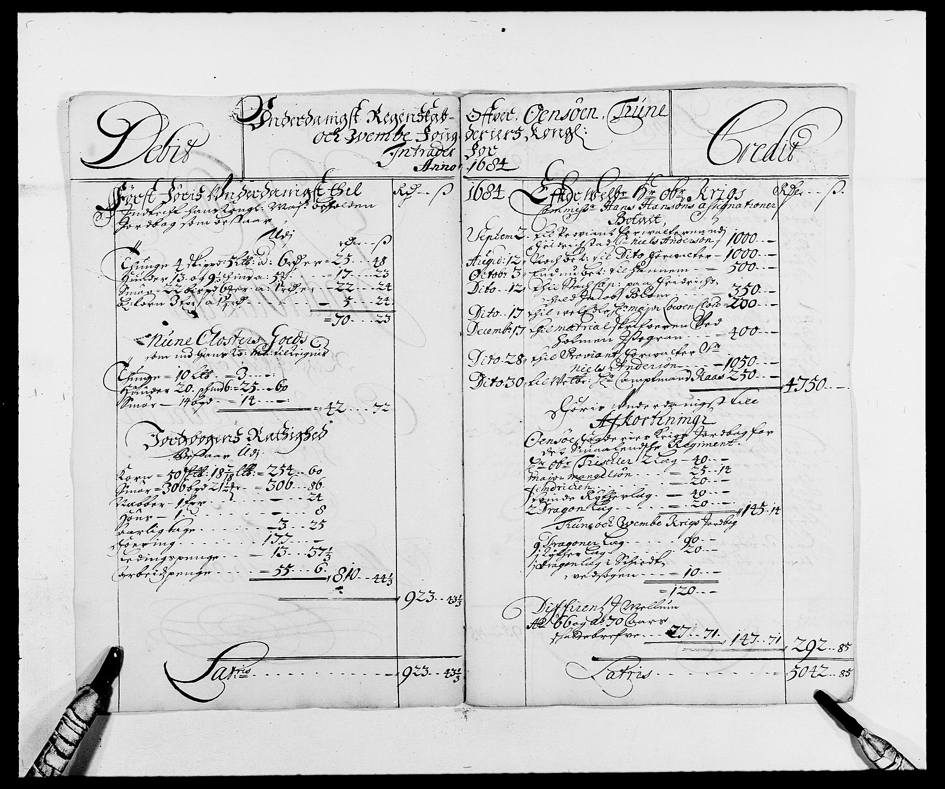 Rentekammeret inntil 1814, Reviderte regnskaper, Fogderegnskap, AV/RA-EA-4092/R03/L0115: Fogderegnskap Onsøy, Tune, Veme og Åbygge fogderi, 1684-1689, p. 3