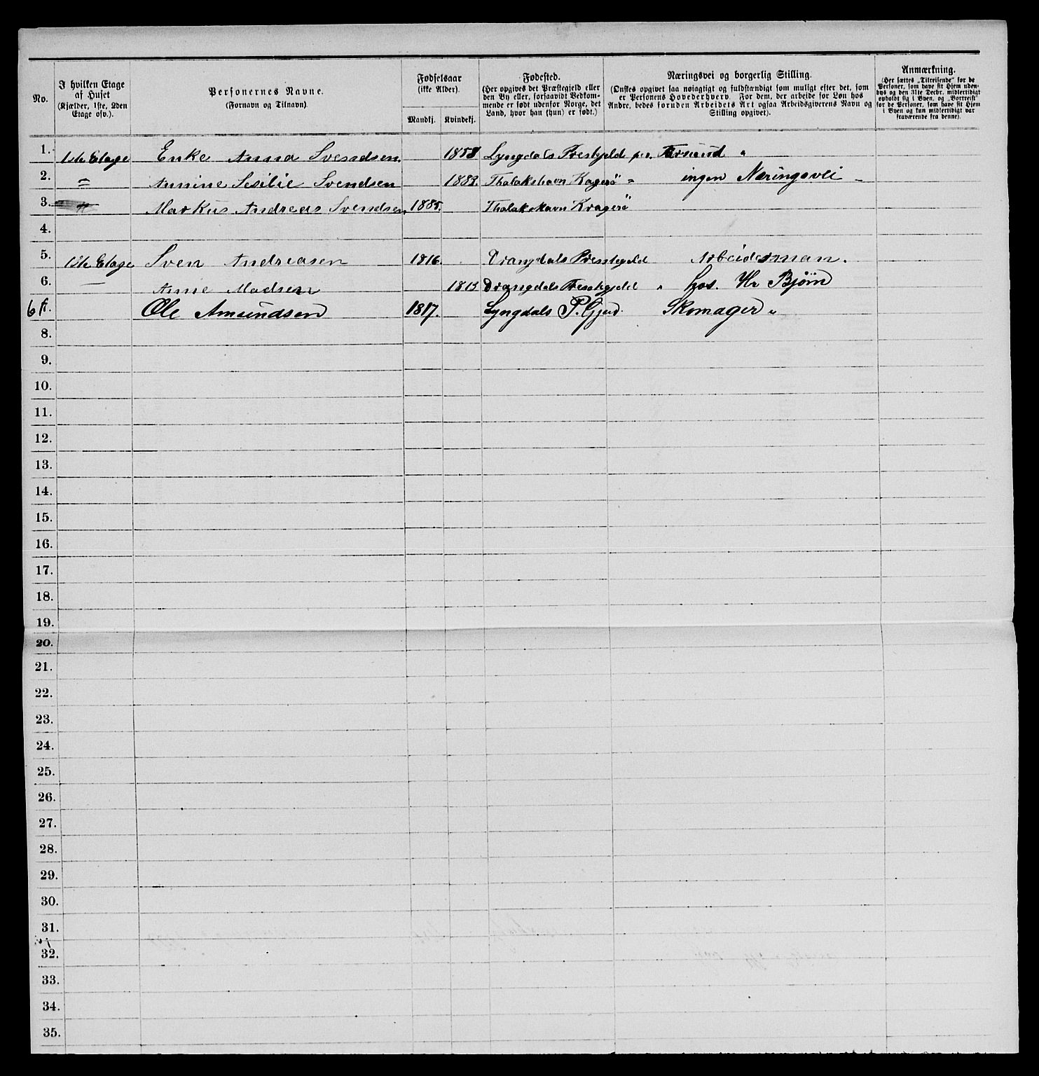 SAKO, 1885 census for 0801 Kragerø, 1885, p. 338