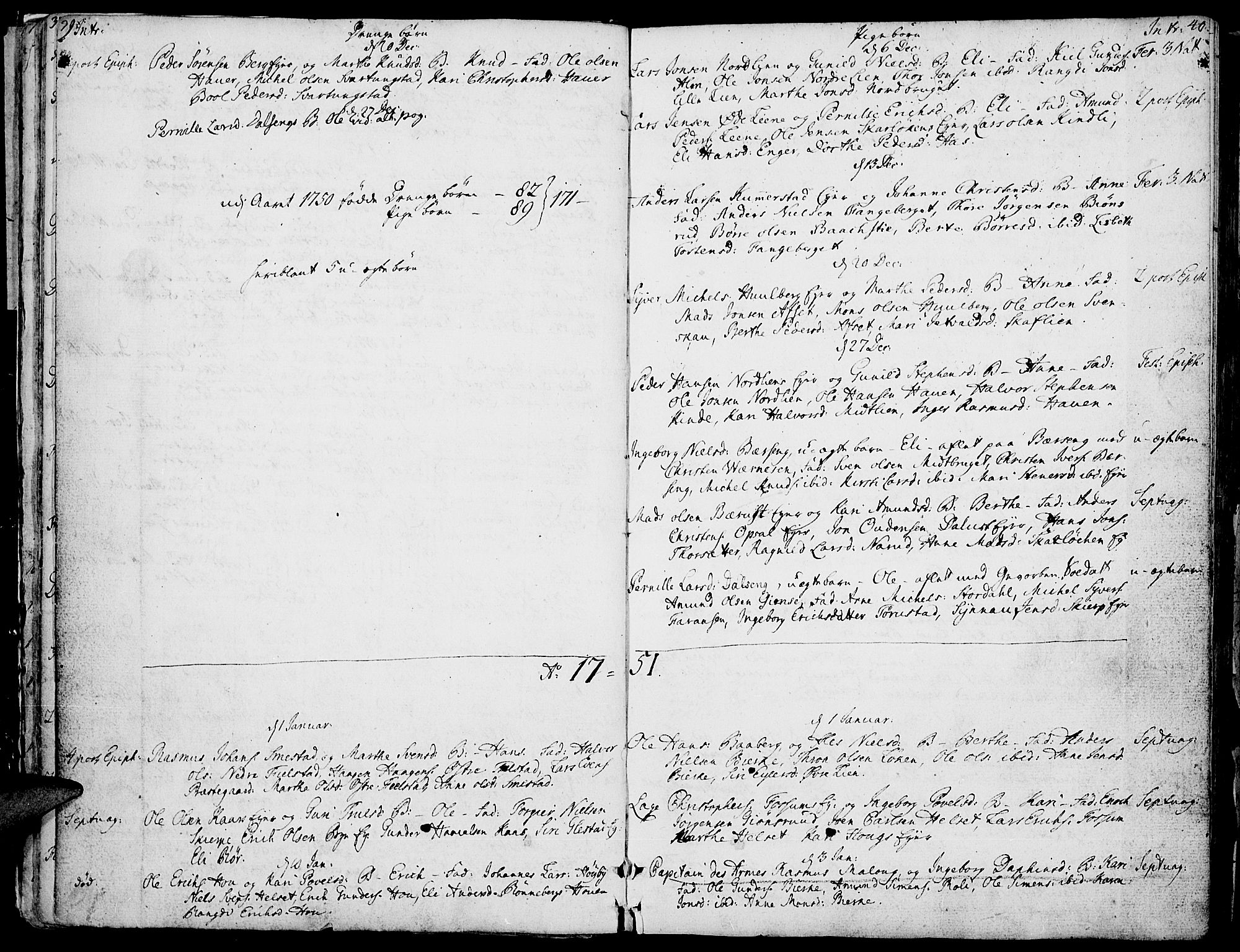 Ringsaker prestekontor, SAH/PREST-014/K/Ka/L0002: Parish register (official) no. 2, 1747-1774, p. 39-40