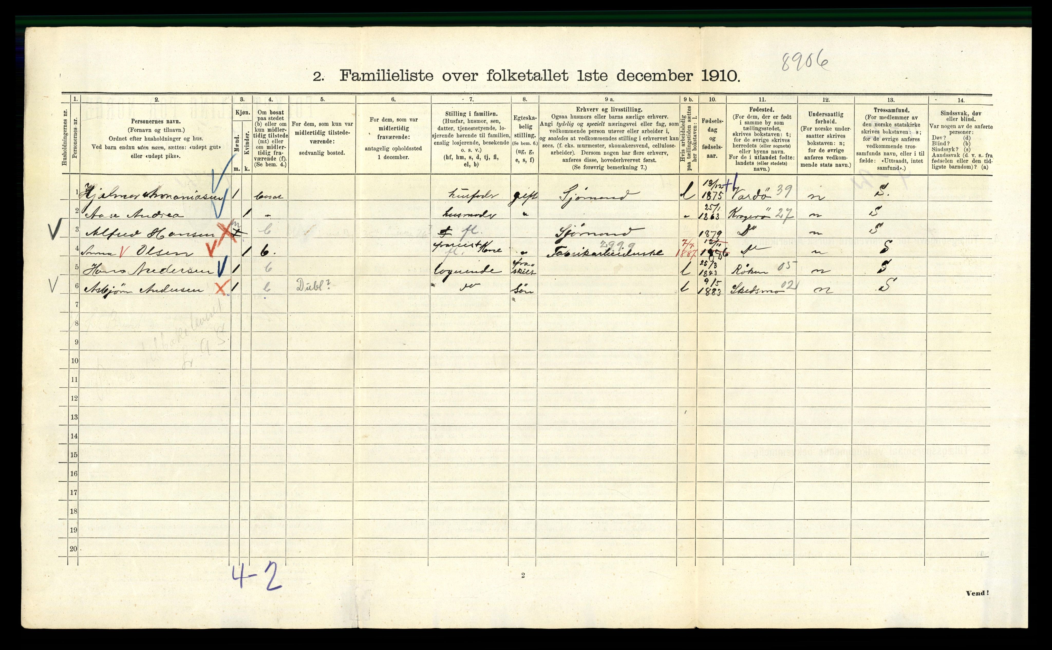 RA, 1910 census for Kristiania, 1910, p. 92488