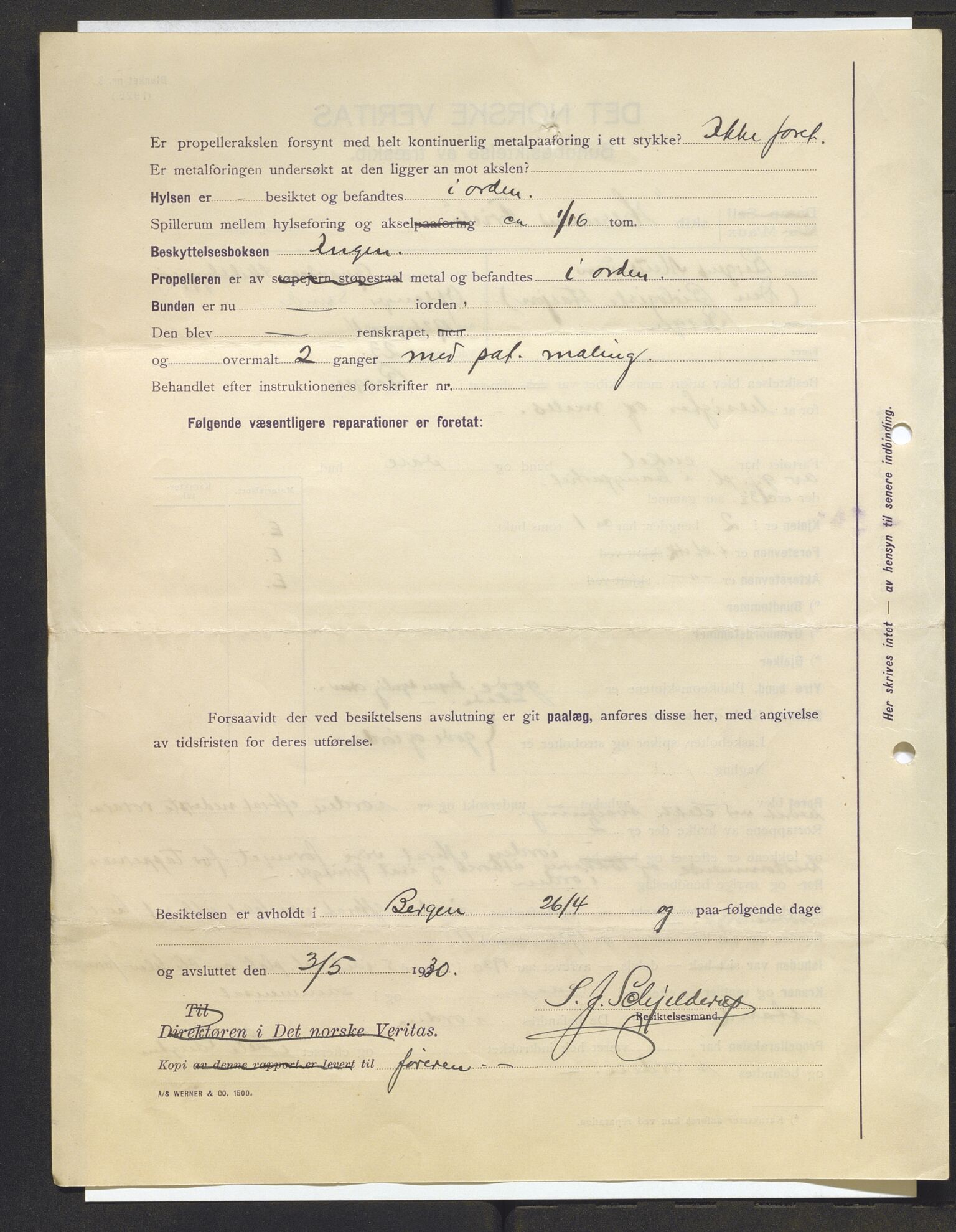 Bergens Museum, AV/SAB-A-17301/13/D/L0002: Korrespondanse , 1928-1940, p. 286