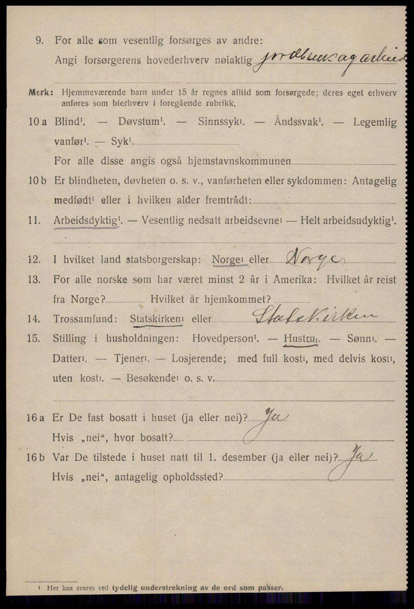 SAT, 1920 census for Tingvoll, 1920, p. 6797