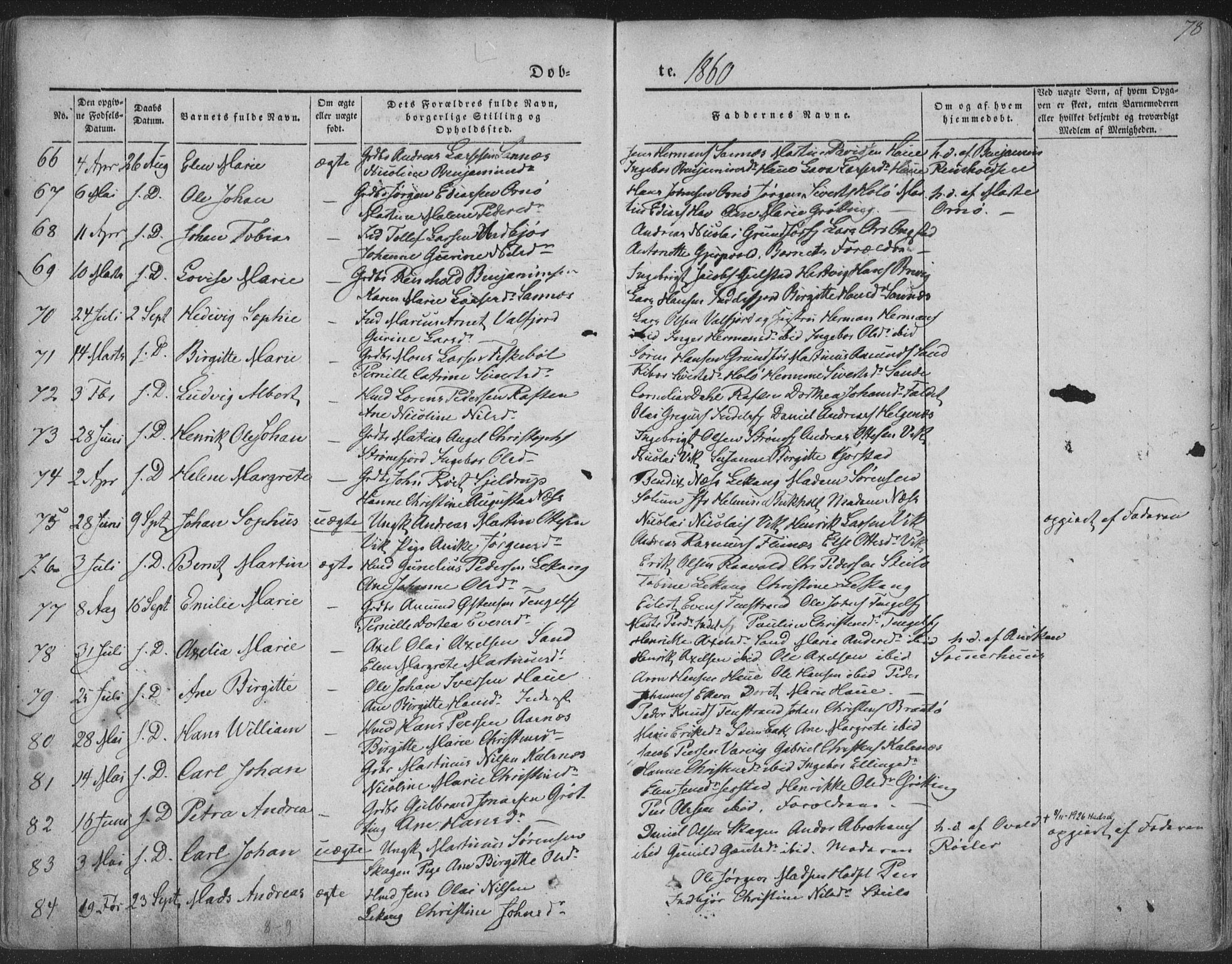 Ministerialprotokoller, klokkerbøker og fødselsregistre - Nordland, AV/SAT-A-1459/888/L1241: Parish register (official) no. 888A07, 1849-1869, p. 78