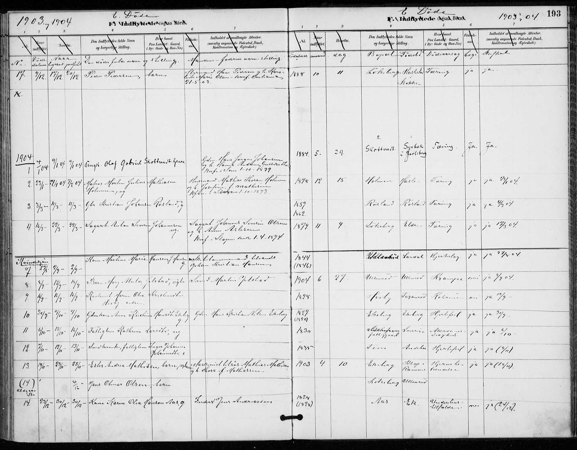 Sem kirkebøker, AV/SAKO-A-5/F/Fa/L0011: Parish register (official) no. I 11, 1888-1904, p. 193