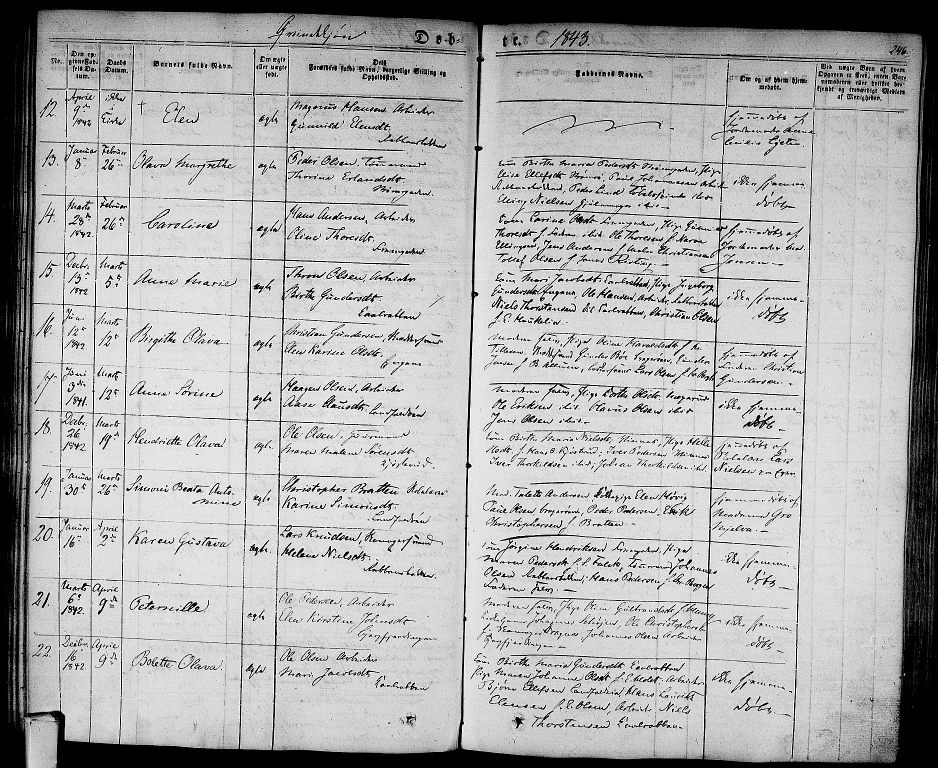 Bragernes kirkebøker, AV/SAKO-A-6/F/Fb/L0001: Parish register (official) no. II 1, 1830-1847, p. 246