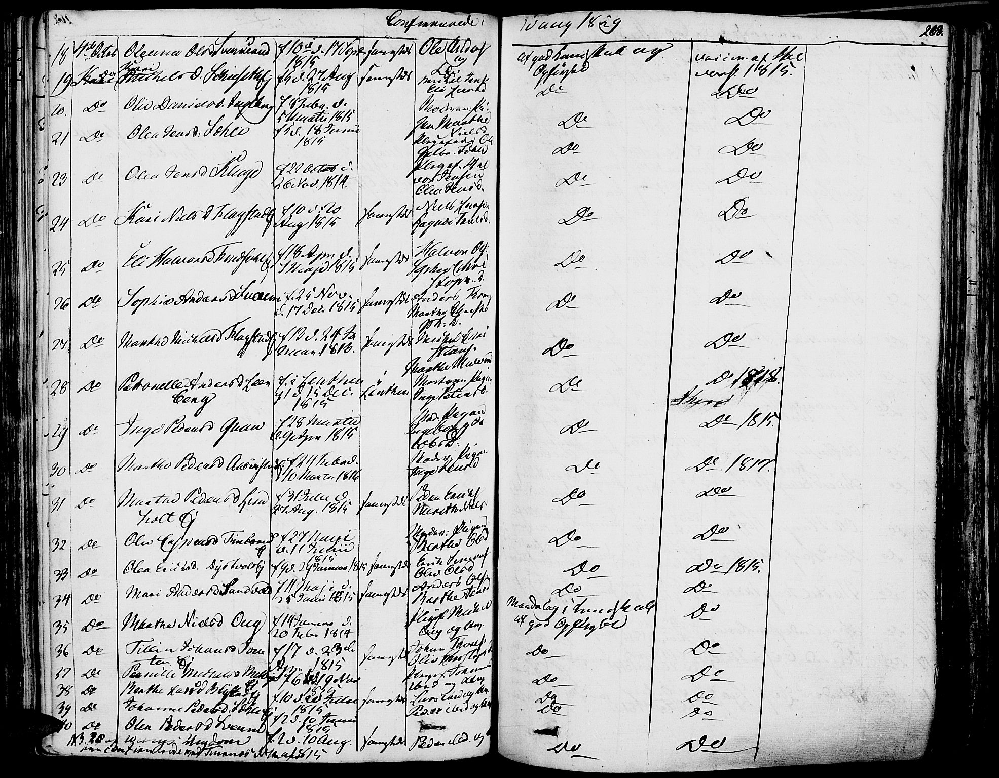Vang prestekontor, Hedmark, SAH/PREST-008/H/Ha/Haa/L0009: Parish register (official) no. 9, 1826-1841, p. 268
