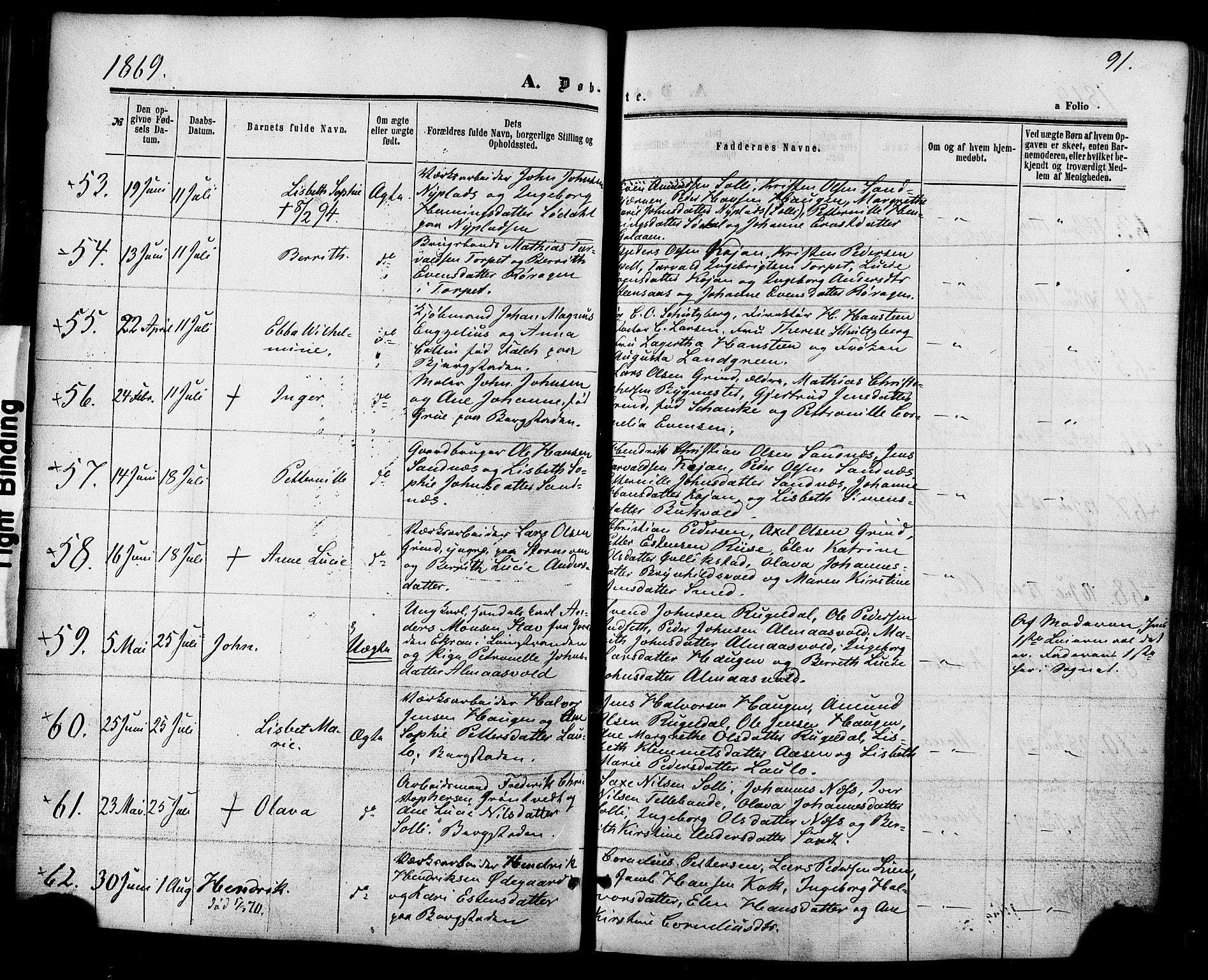 Ministerialprotokoller, klokkerbøker og fødselsregistre - Sør-Trøndelag, SAT/A-1456/681/L0932: Parish register (official) no. 681A10, 1860-1878, p. 91
