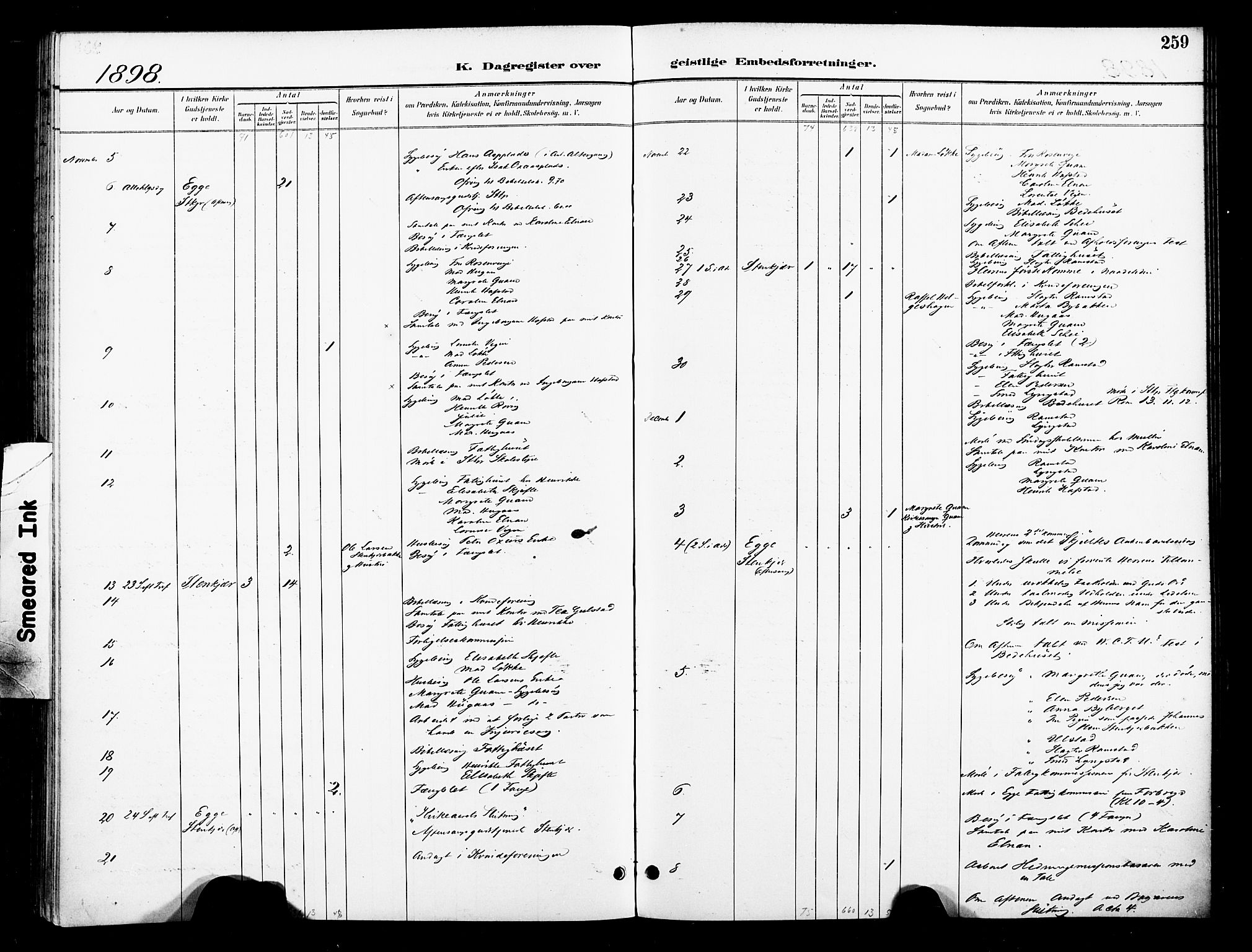 Ministerialprotokoller, klokkerbøker og fødselsregistre - Nord-Trøndelag, SAT/A-1458/739/L0372: Parish register (official) no. 739A04, 1895-1903, p. 259
