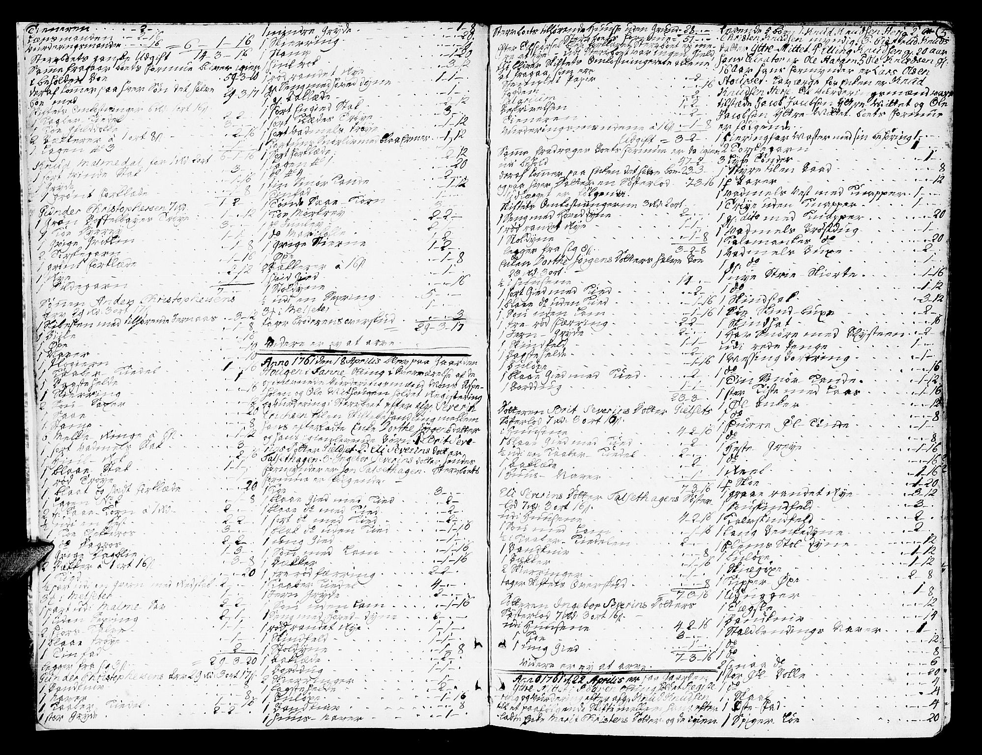 Romsdal sorenskriveri, SAT/A-4149/1/3/3A/L0009: Skifteprotokoll, 1761-1773, p. 4b-5a
