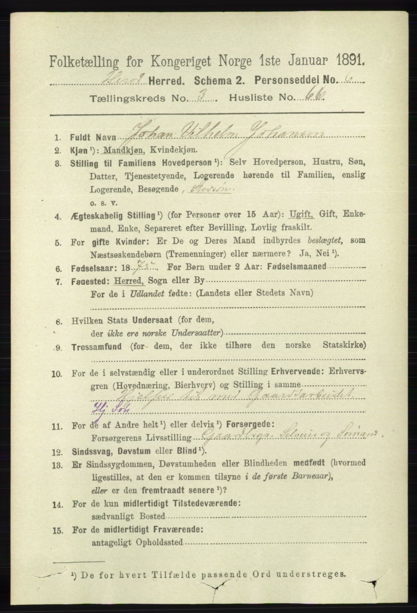 RA, 1891 census for 1039 Herad, 1891, p. 1339