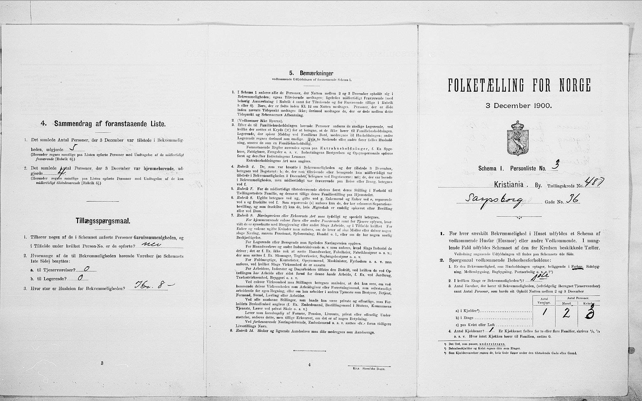 SAO, 1900 census for Kristiania, 1900, p. 79336