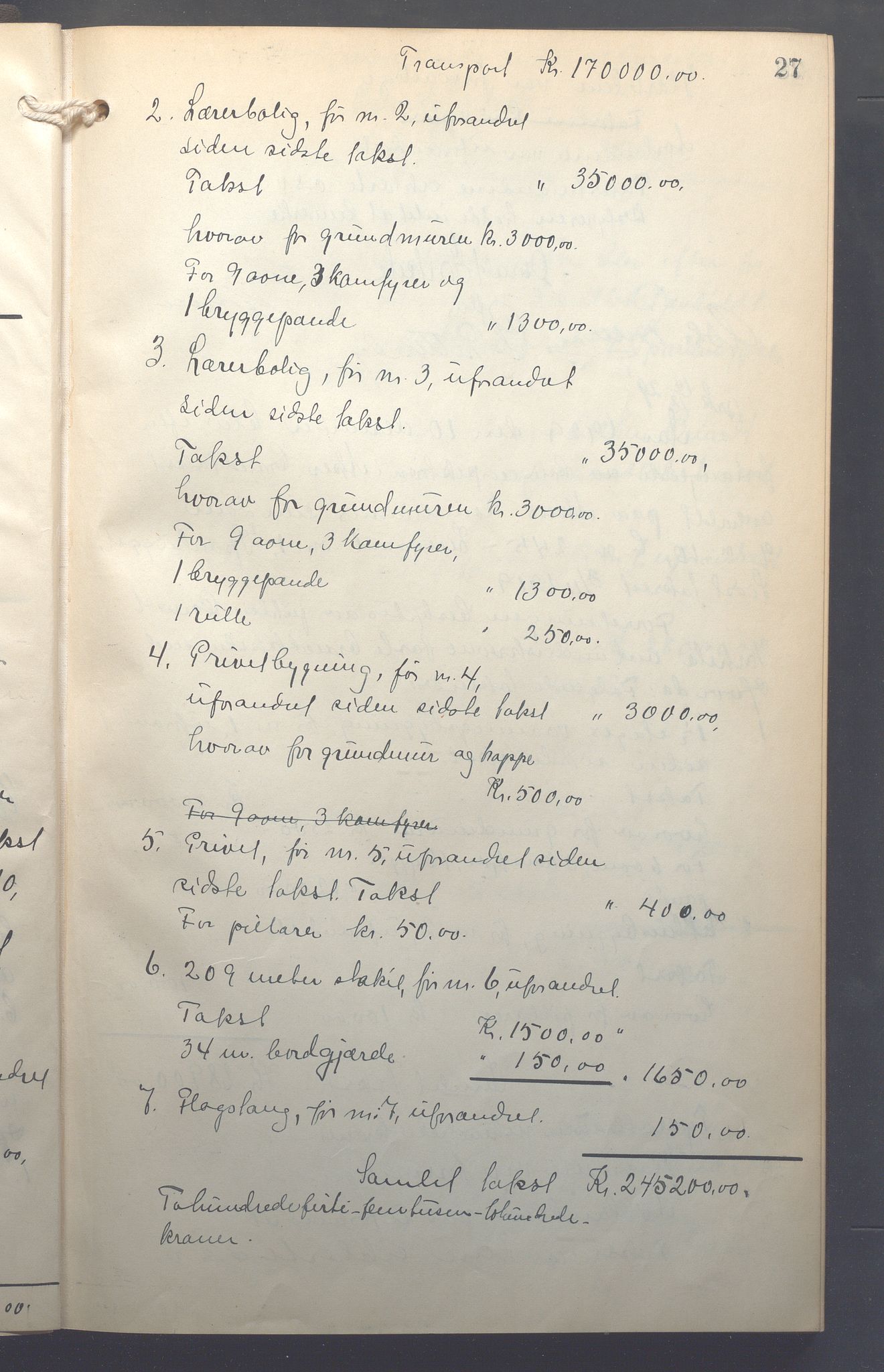 Lensmennene i Aker, OBA/A-10133/F/Fb/L0003: Branntakstprotokoll, 1929-1931, p. 27