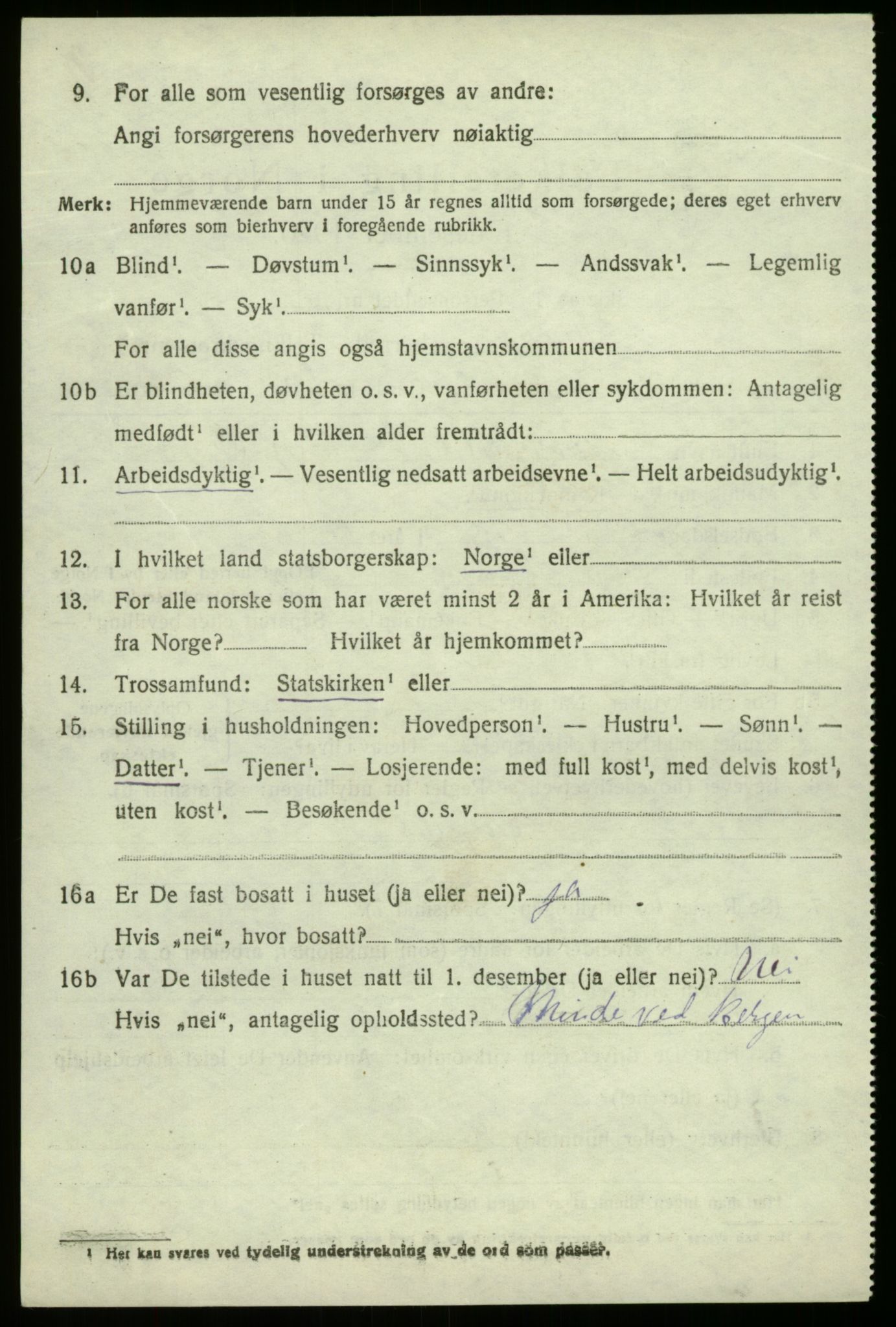 SAB, 1920 census for Haus, 1920, p. 5466