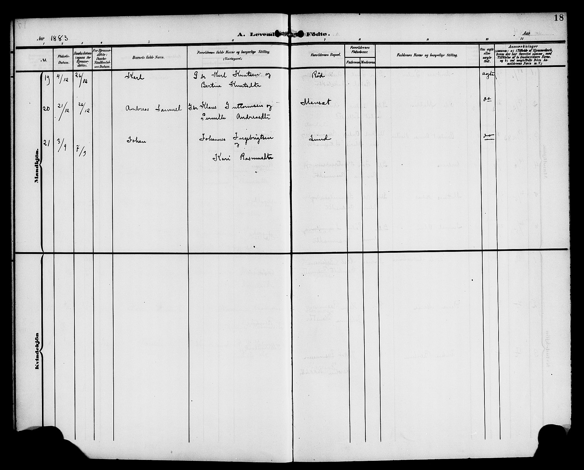 Eid sokneprestembete, AV/SAB-A-82301/H/Haa/Haac/L0001: Parish register (official) no. C 1, 1879-1899, p. 18