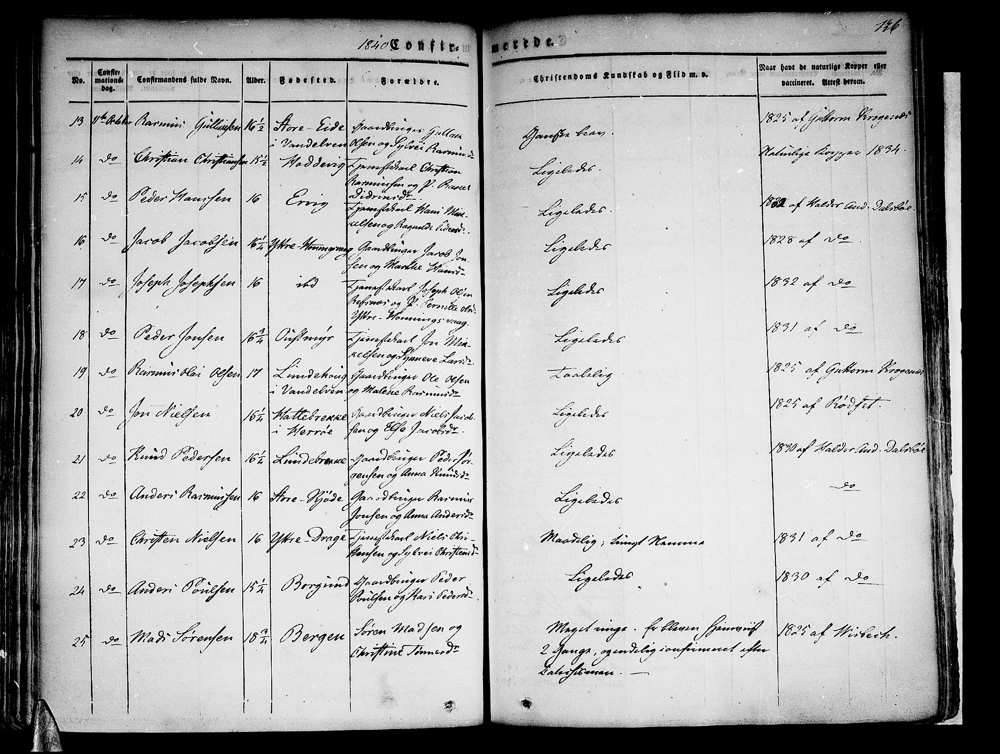 Selje sokneprestembete, AV/SAB-A-99938/H/Ha/Haa/Haaa: Parish register (official) no. A 9, 1829-1844, p. 136