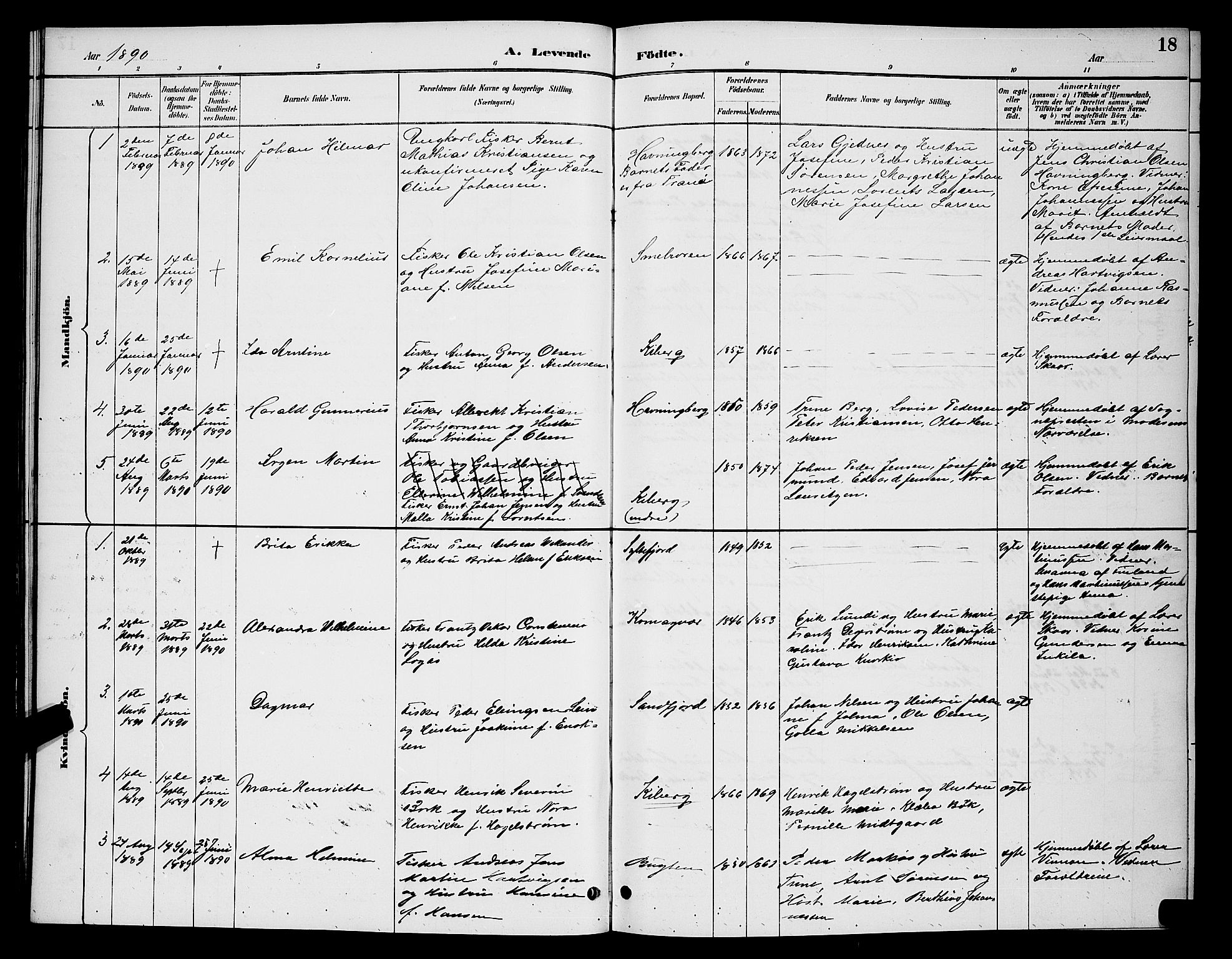 Vardø sokneprestkontor, AV/SATØ-S-1332/H/Hb/L0007klokker: Parish register (copy) no. 7, 1887-1892, p. 18