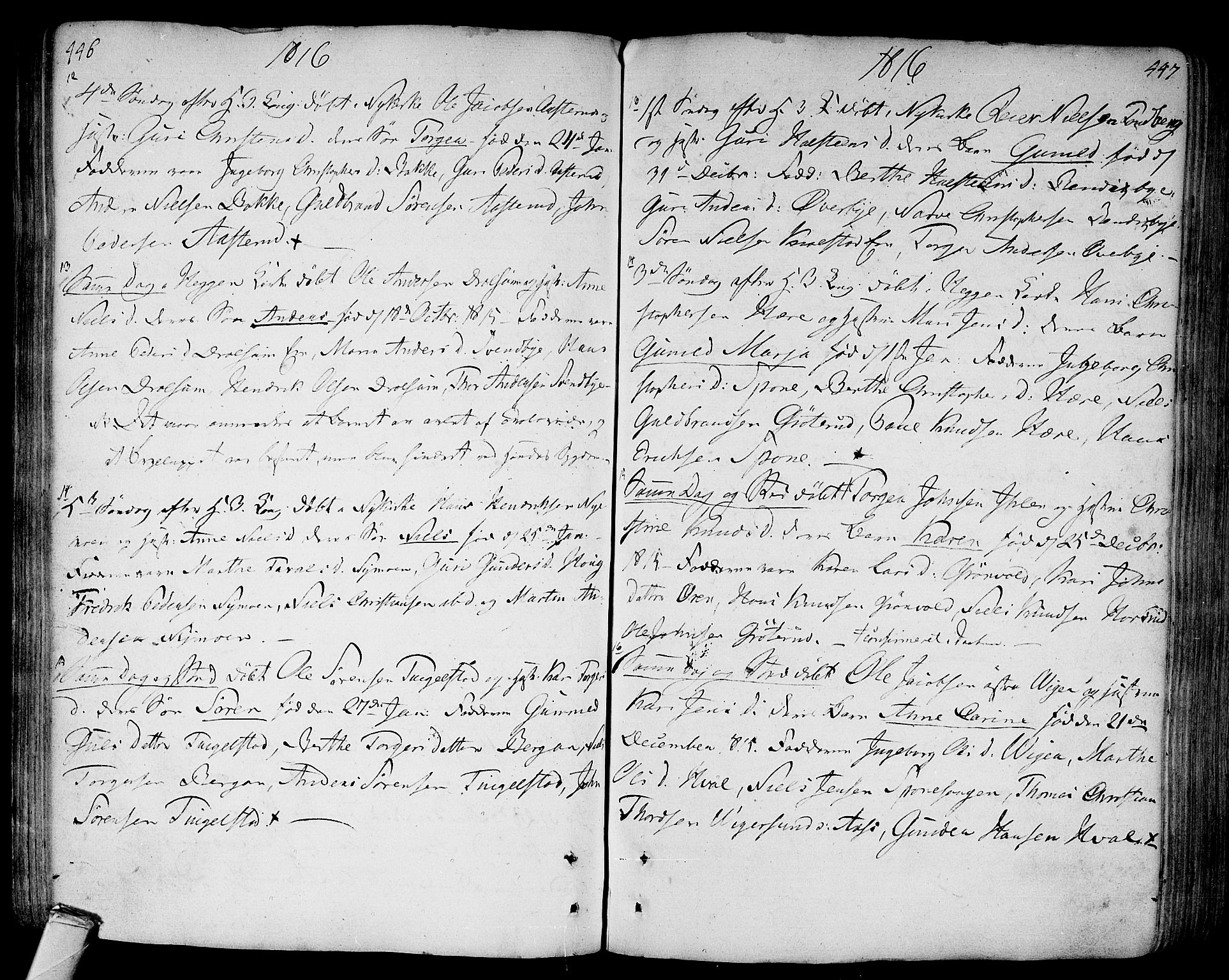 Modum kirkebøker, AV/SAKO-A-234/F/Fa/L0003: Parish register (official) no. 3, 1783-1819, p. 446-447