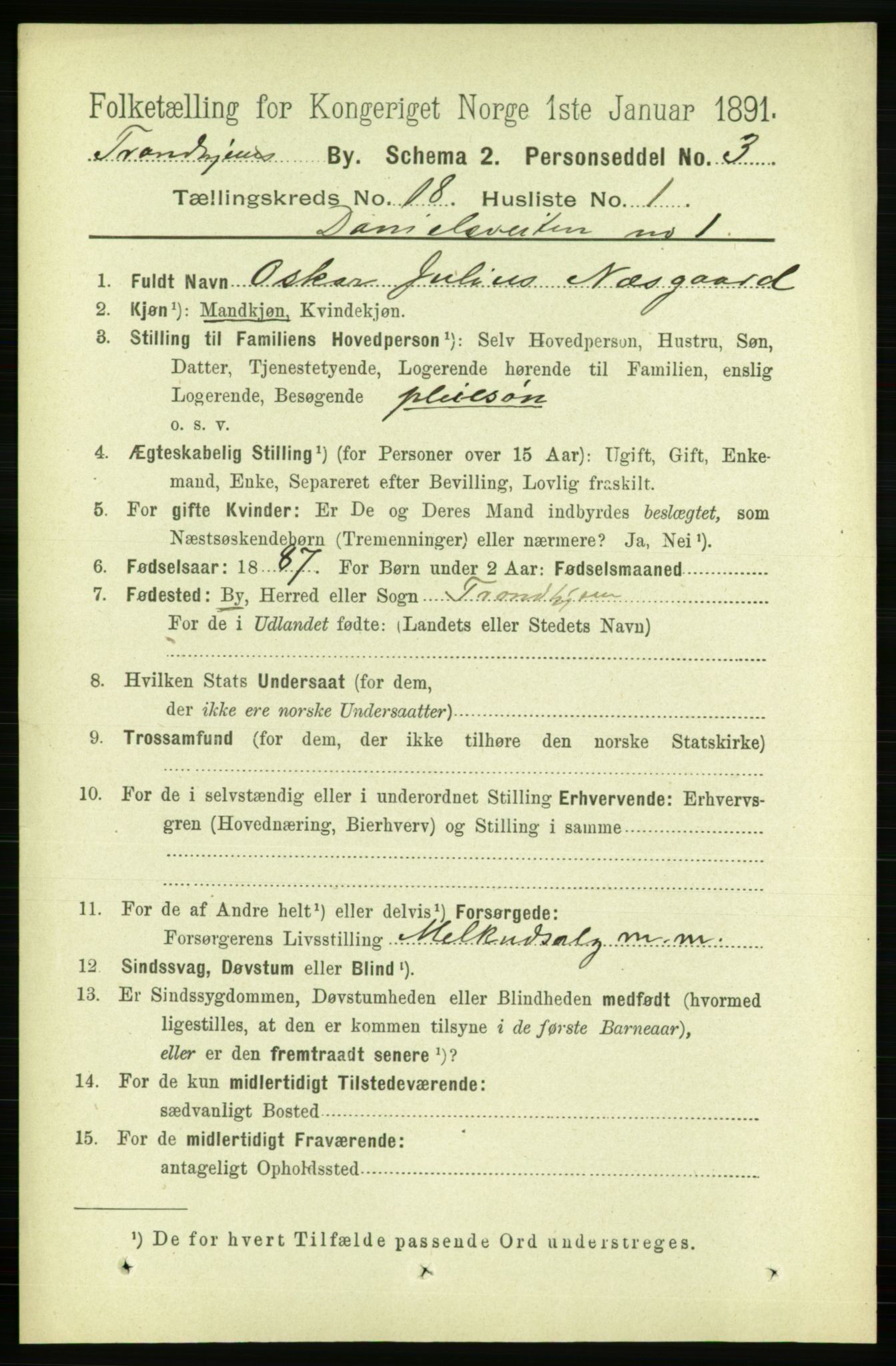 RA, 1891 census for 1601 Trondheim, 1891, p. 13860