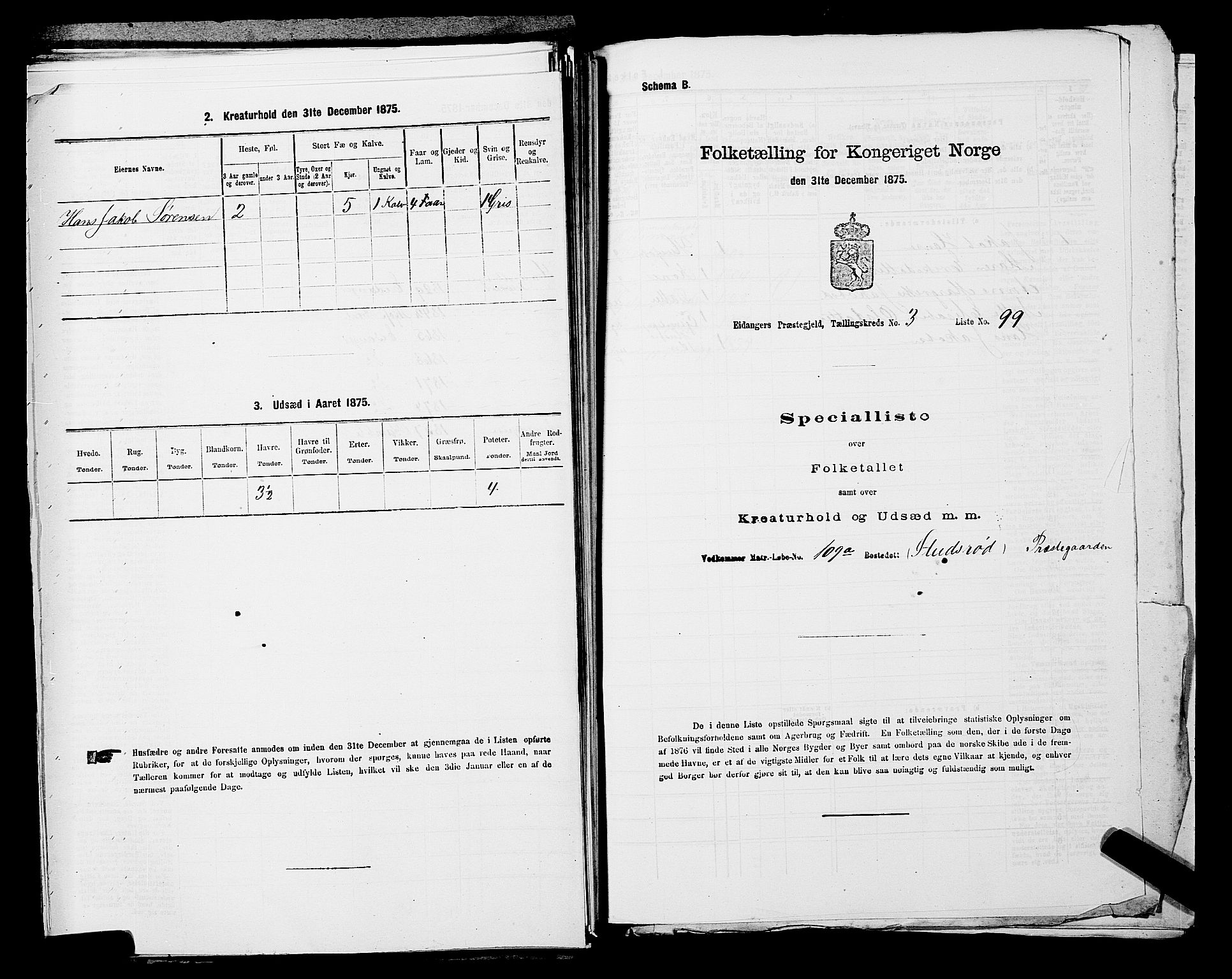 SAKO, 1875 census for 0813P Eidanger, 1875, p. 680